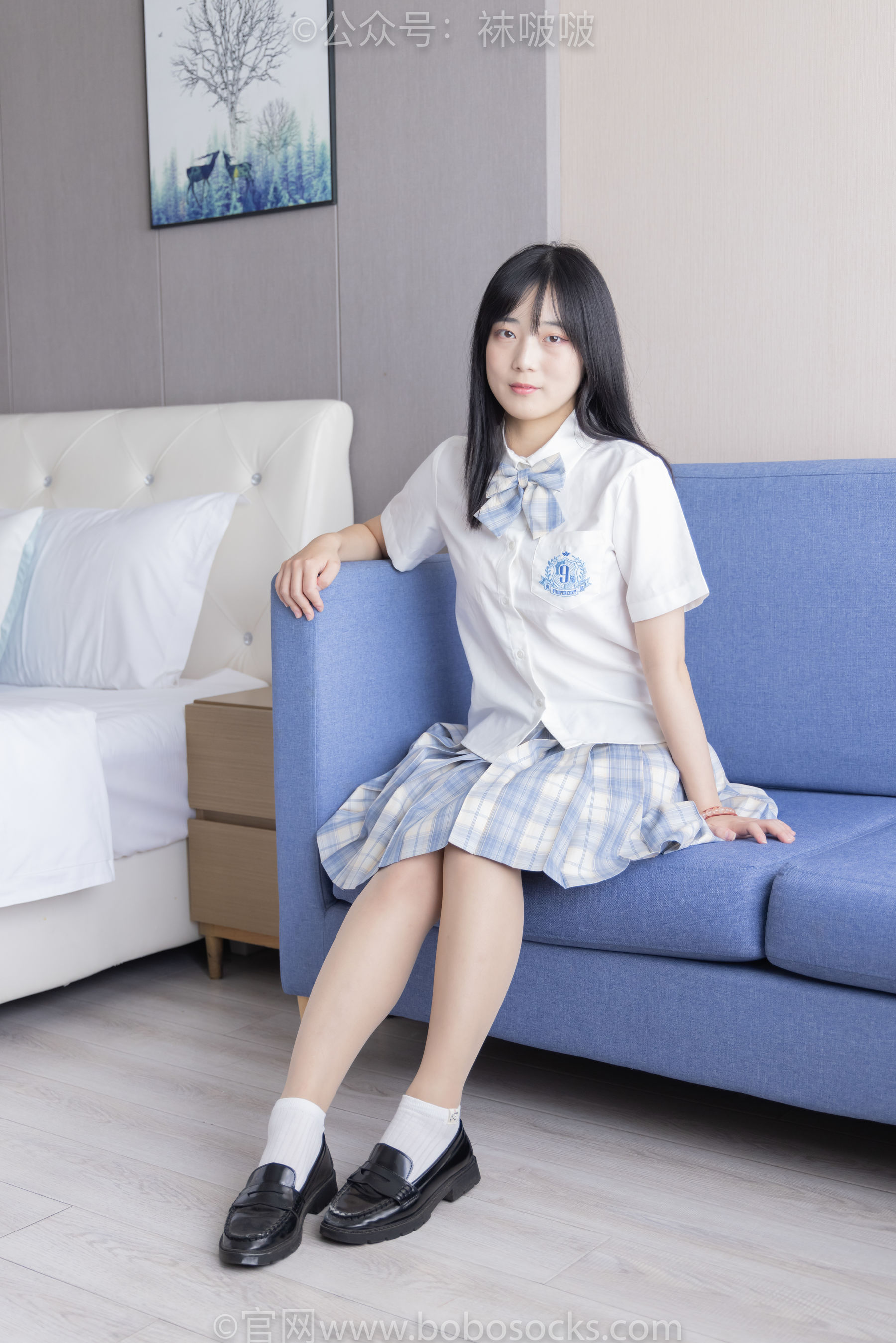 BoBoSocks袜啵啵 No.068 菠萝-JK制服、皮鞋、短白棉袜、肉丝（136P）