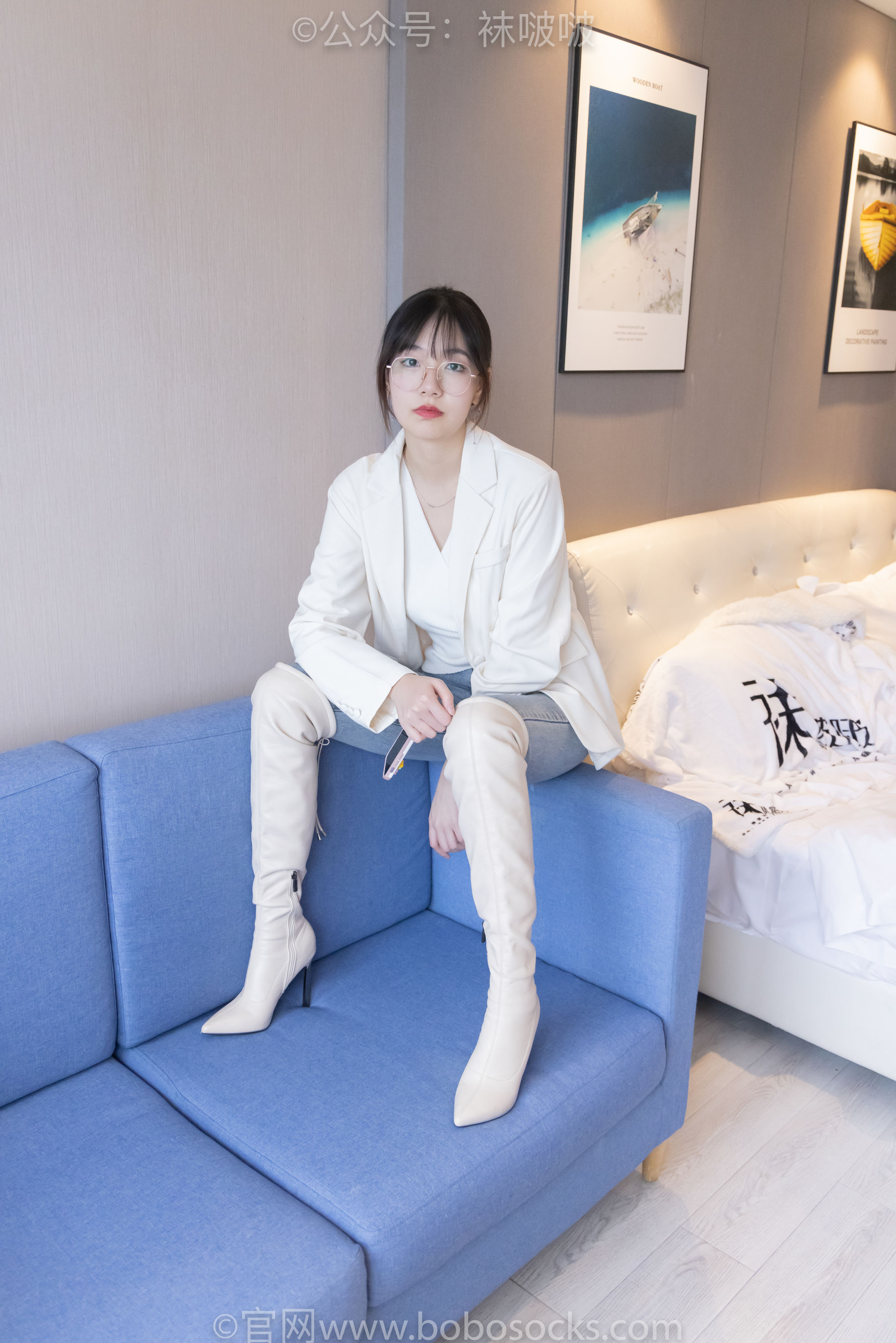 BoBoSocks袜啵啵 No.050 小甜豆-高跟长靴、白棉袜（175P）