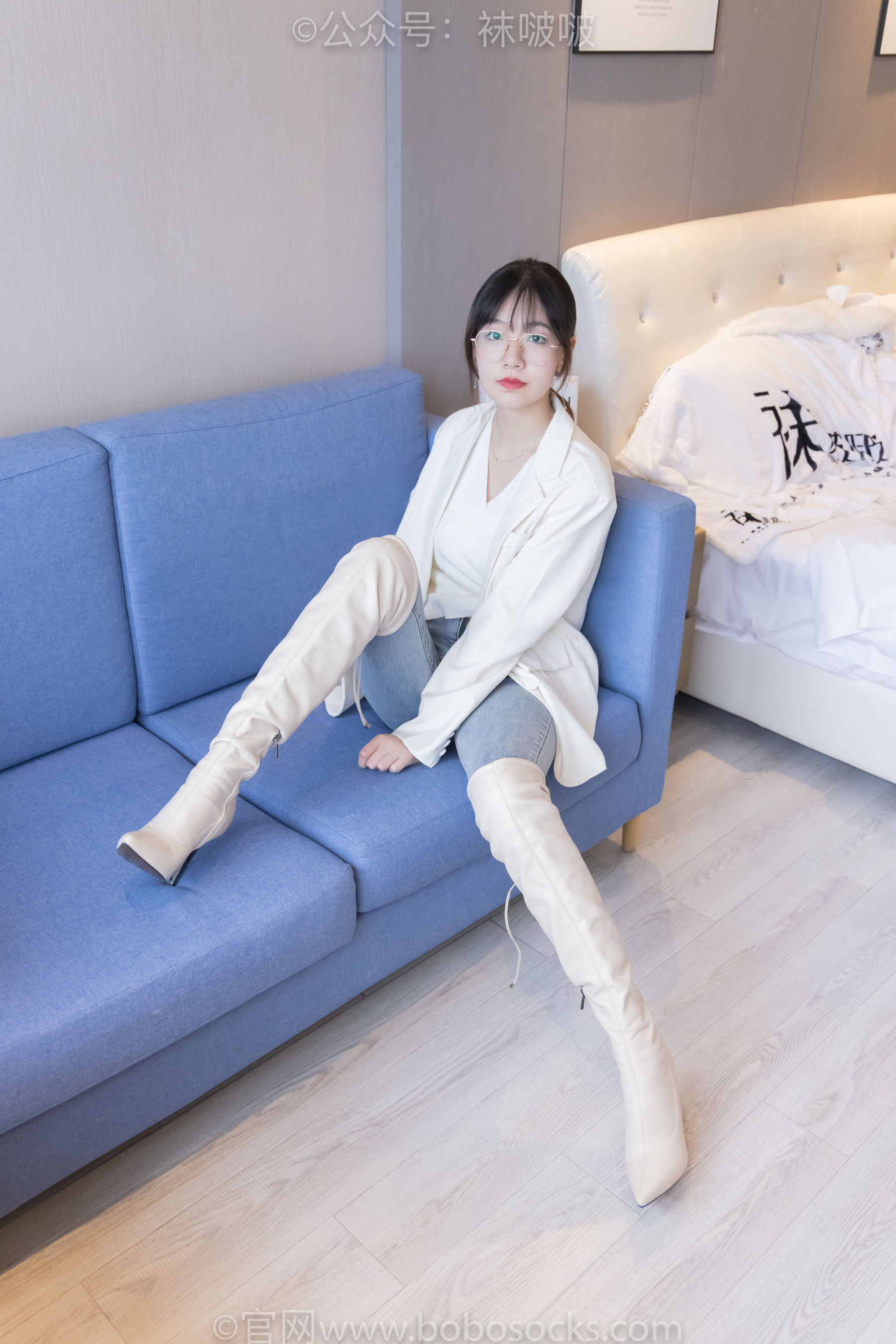 BoBoSocks袜啵啵 No.050 小甜豆-高跟长靴、白棉袜（175P）