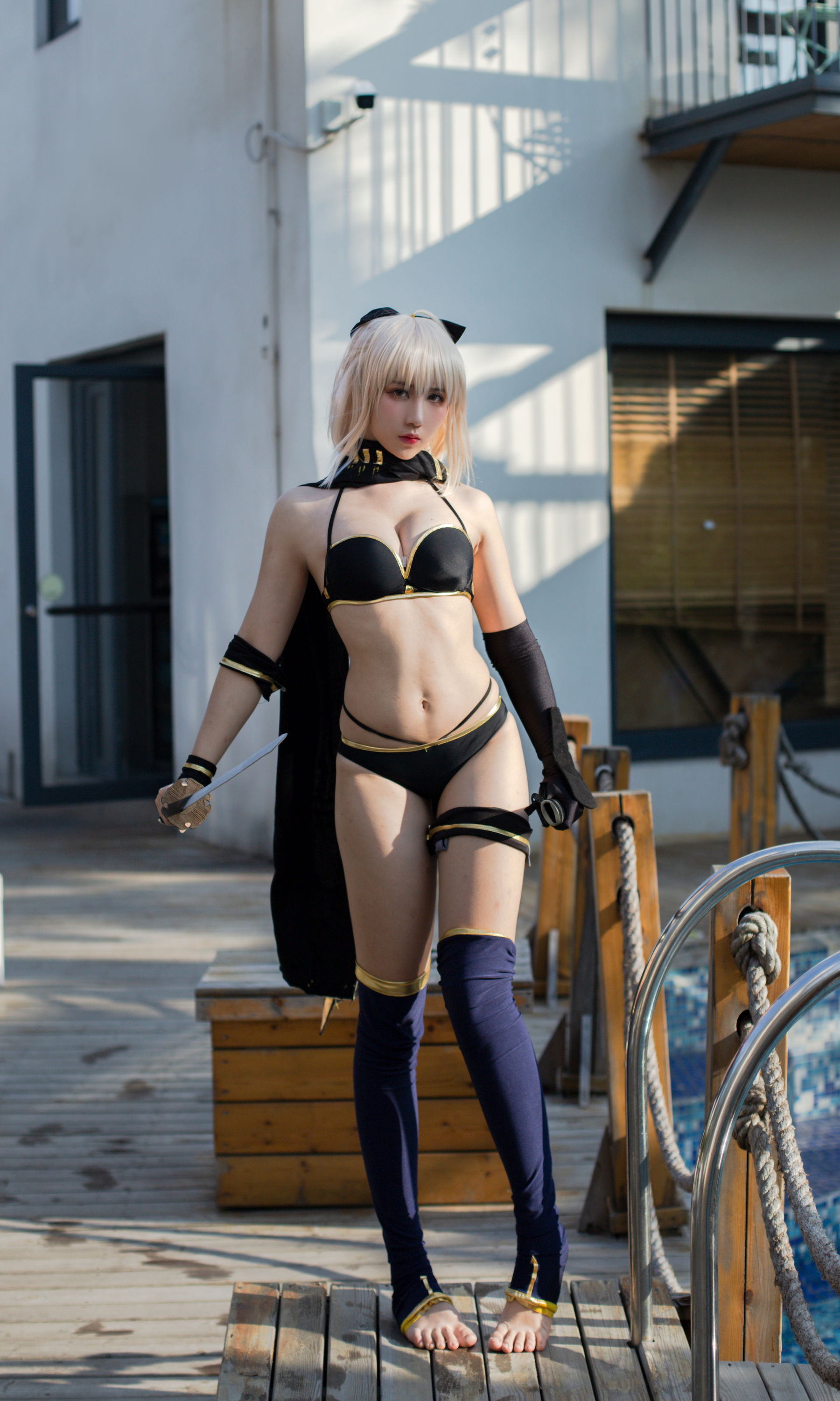 [福利COS] 动漫博主九曲Jean - 冲田泳装（19P）