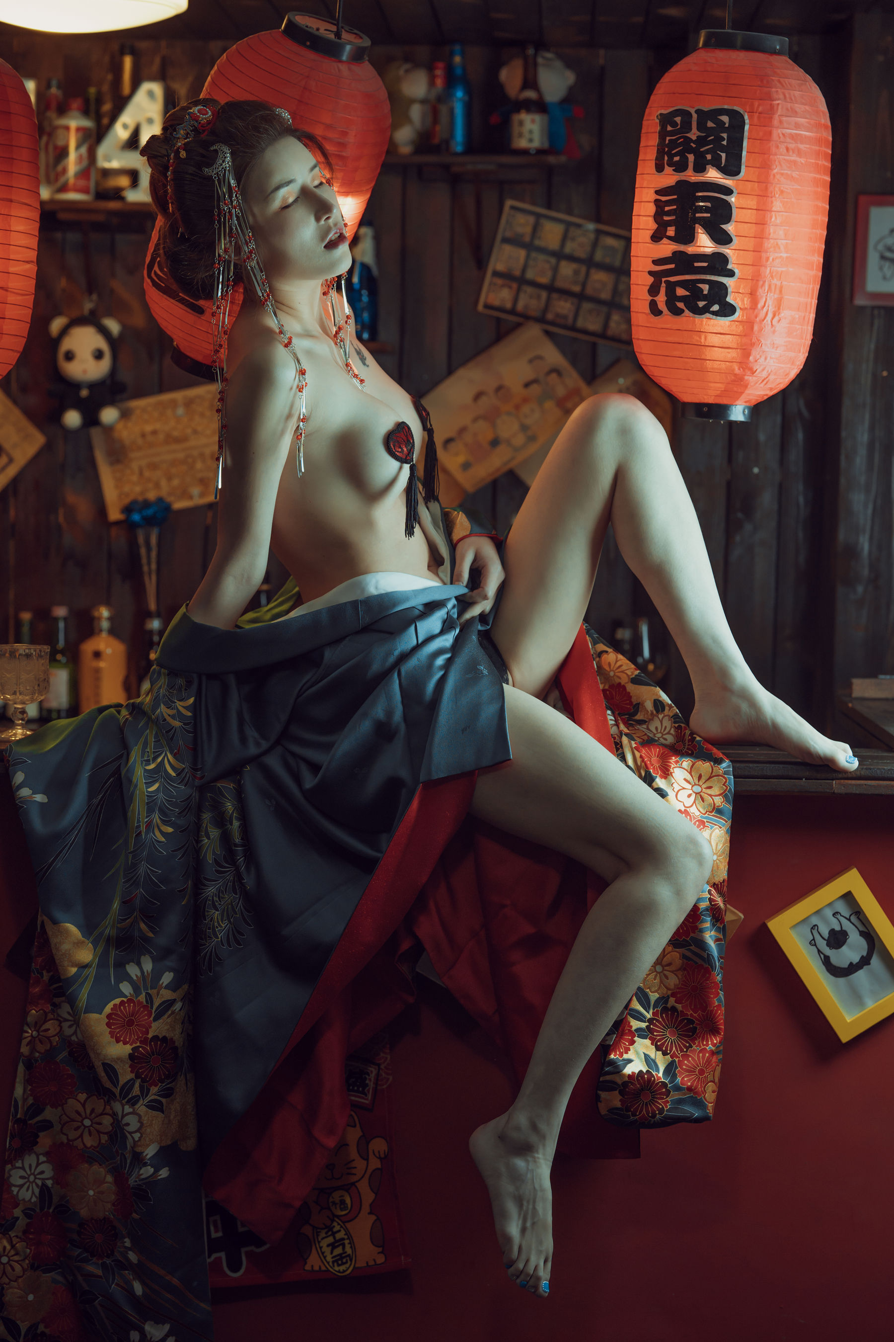 鹿八岁 - 酒醉的和服少女（40P）-爱变色