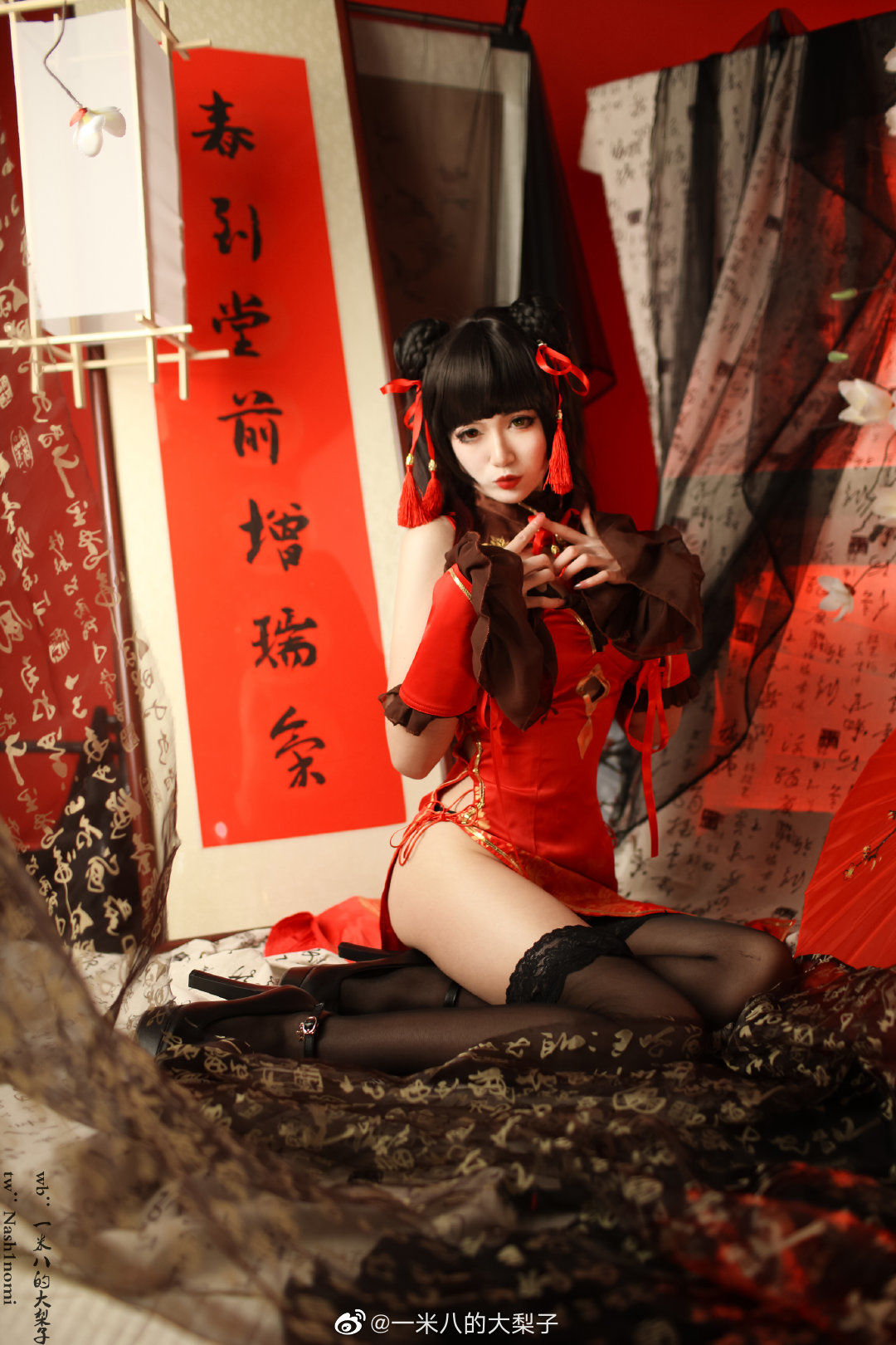 [福利COS] 一米八的大梨子 - 时崎狂三新春旗袍（12P）