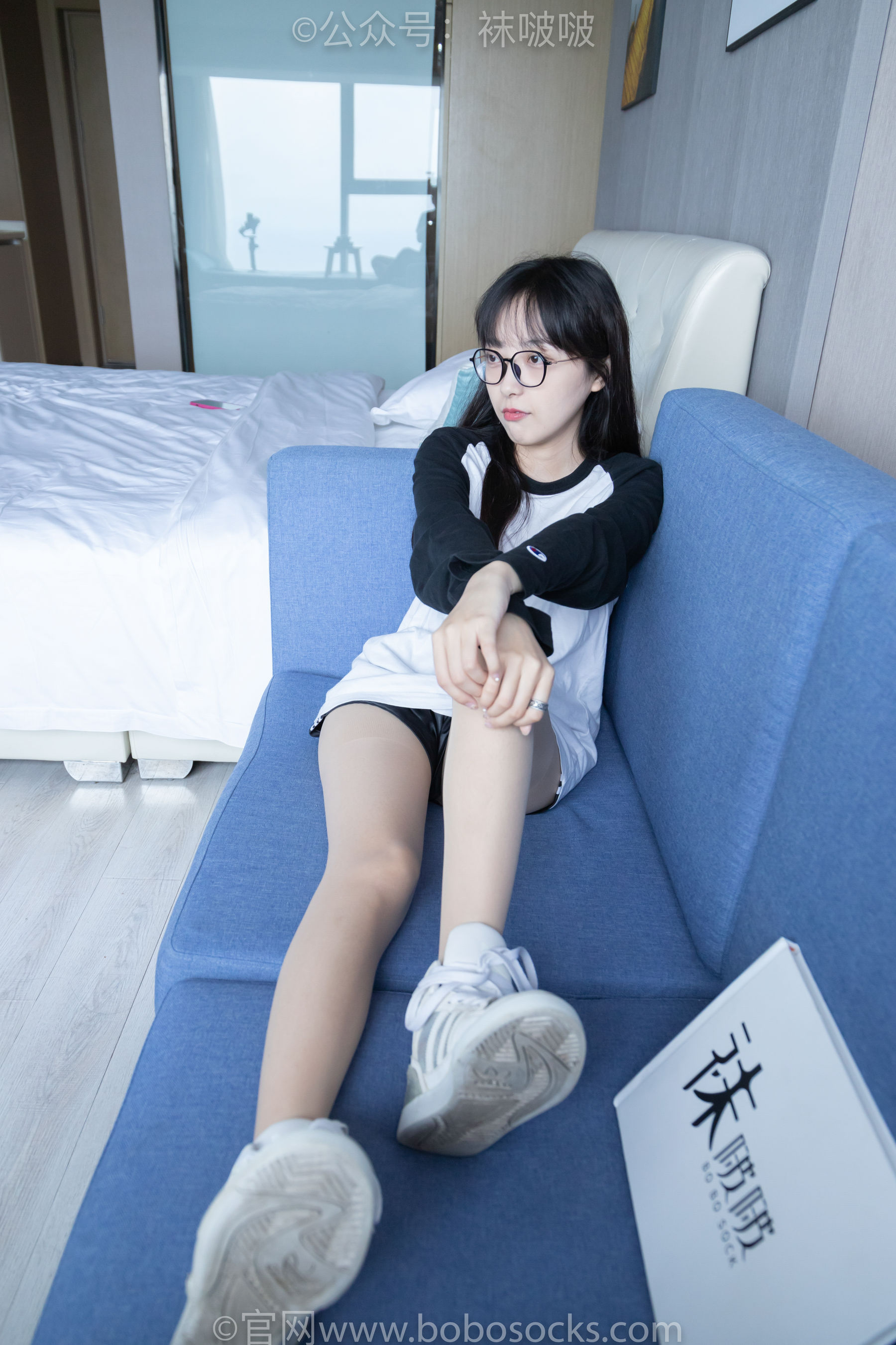 BoBoSocks袜啵啵 No.015 稚予-阿迪板鞋、白色短棉袜、肉丝（148P）