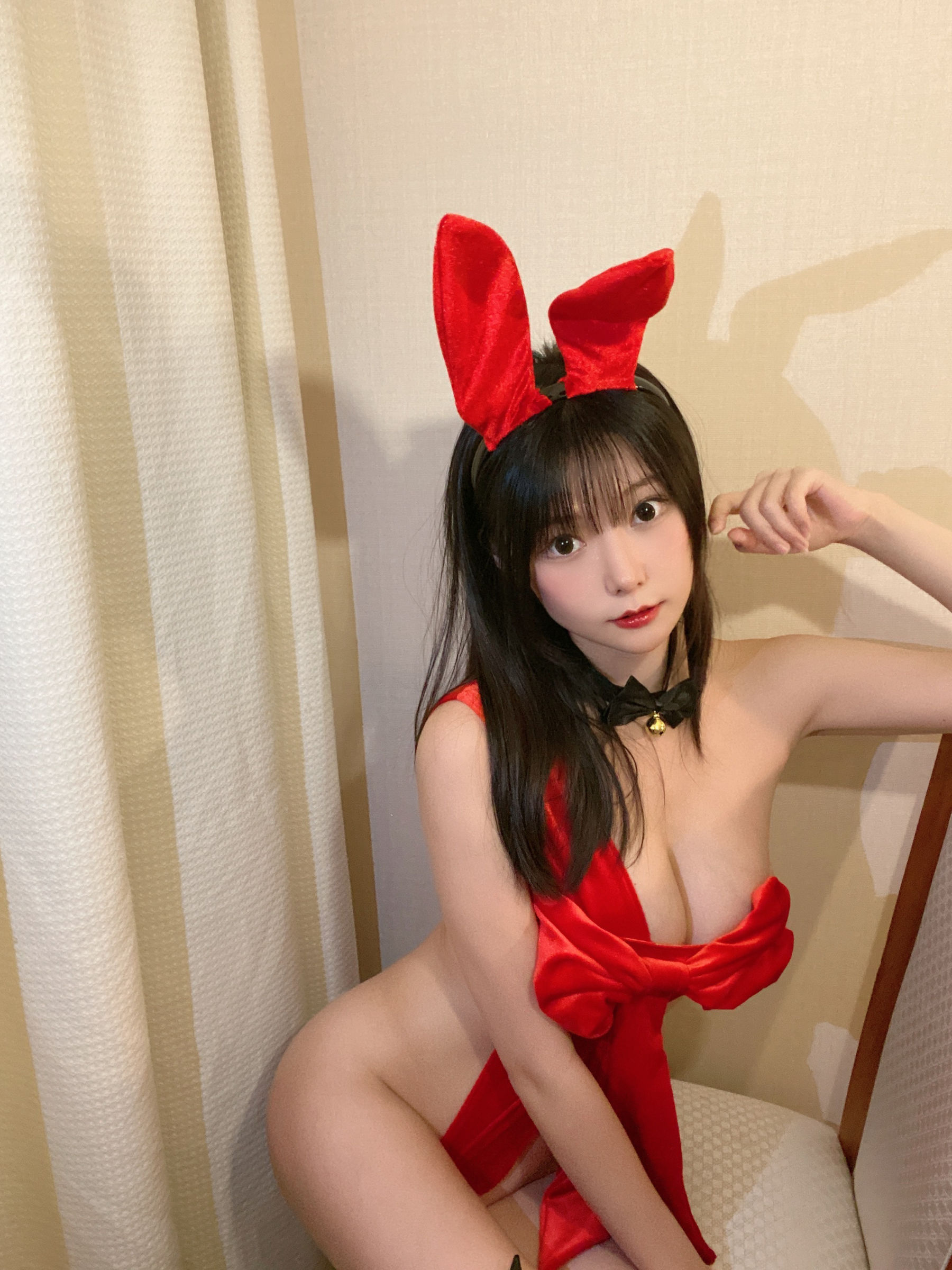 [福利COS] 香草喵露露写真 - 红色丝带（40P）