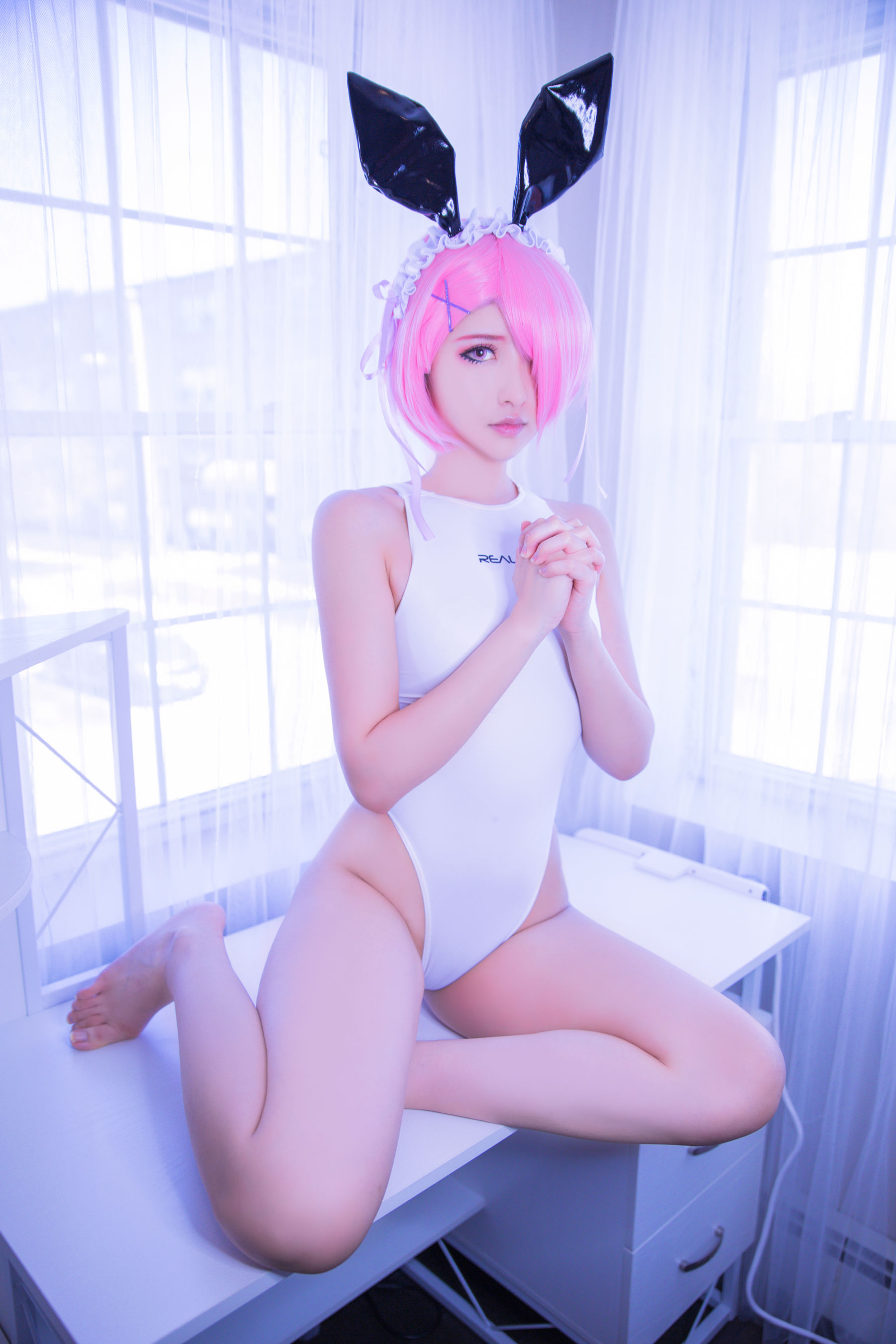 [福利COS] MisswarmJ - Ram Swimming Suit Outfit（11P）