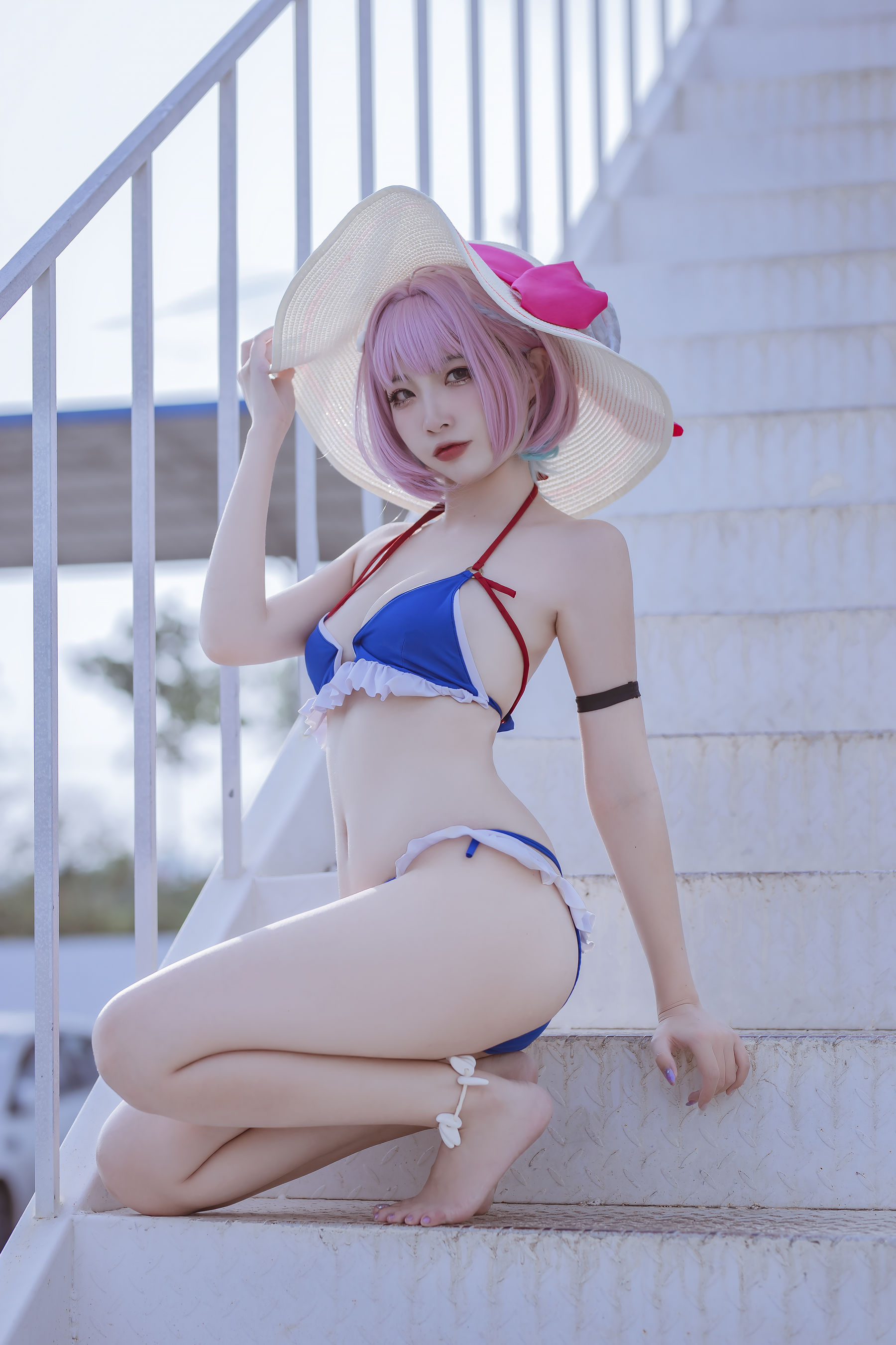 [福利COS] 人气Coser二佐Nisa - 碧蓝 塔尔图泳装（23P）