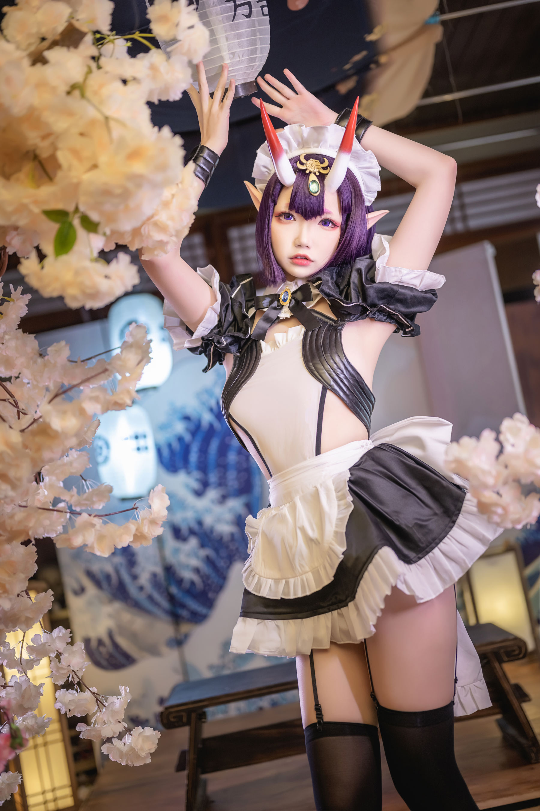 [福利COS] 动漫博主雪晴Astra - 酒吞童子 女仆（62P）