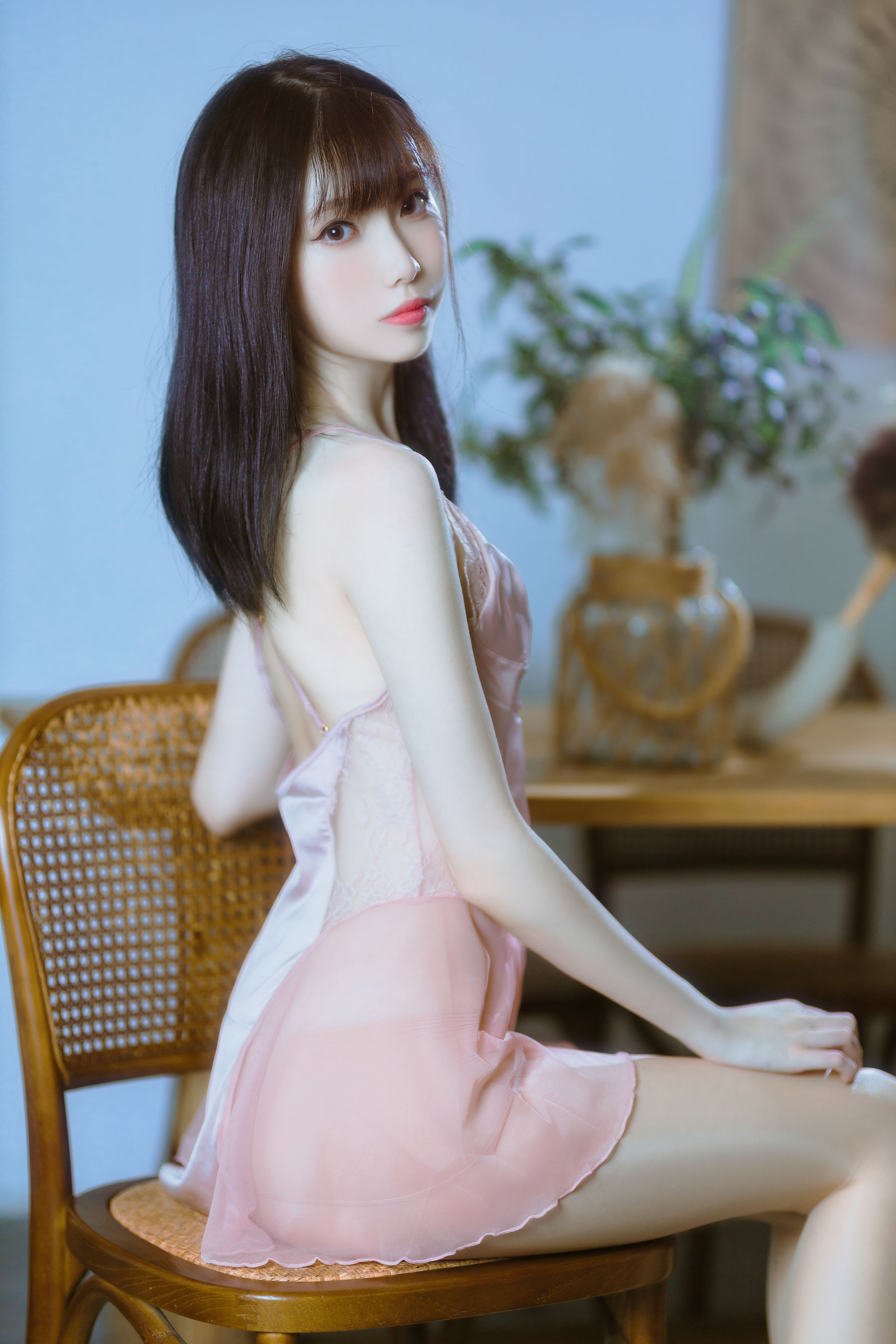 [福利COS] 许岚(叁月life) - 半透粉纱（40P）