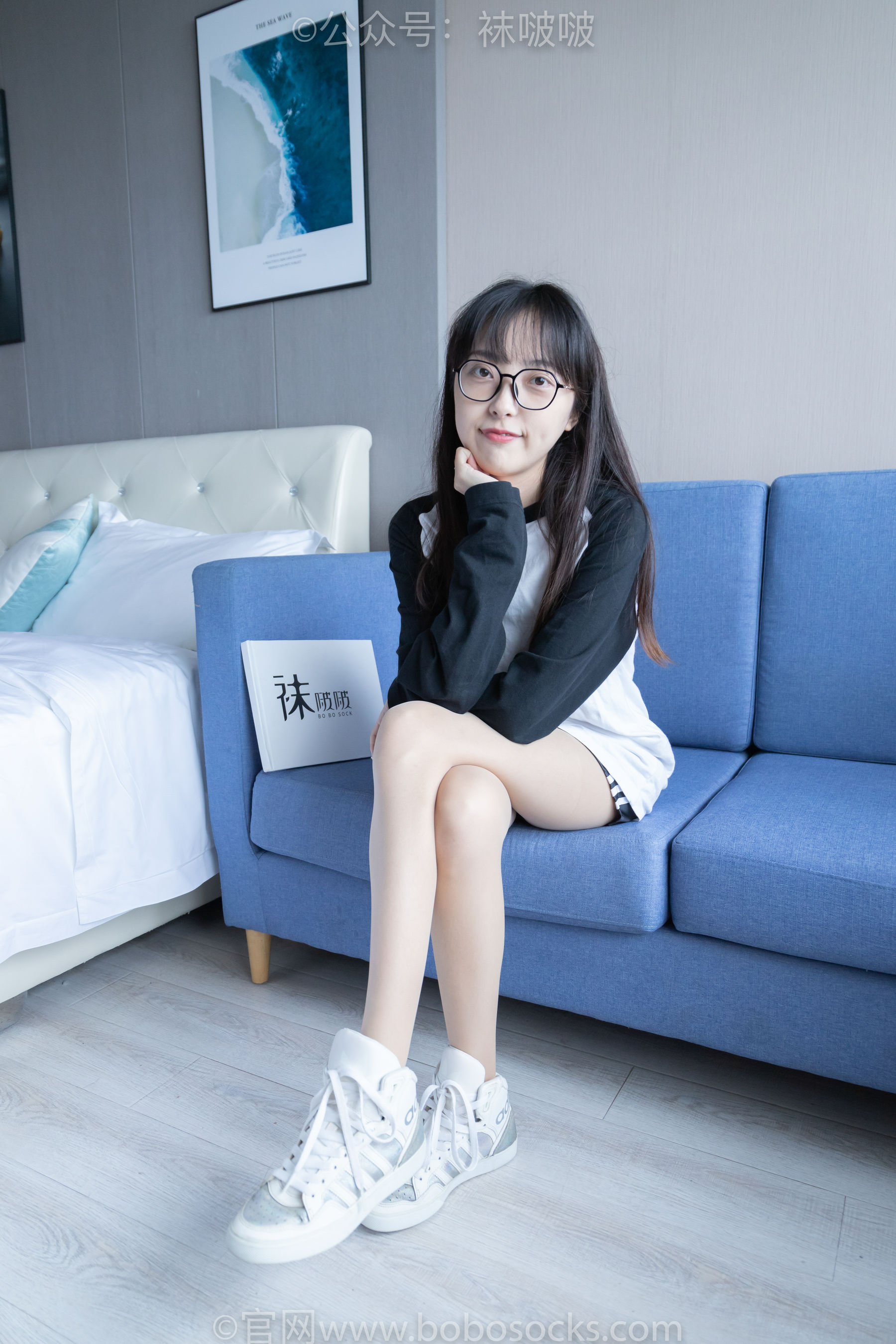 BoBoSocks袜啵啵 No.015 稚予-阿迪板鞋、白色短棉袜、肉丝（148P）