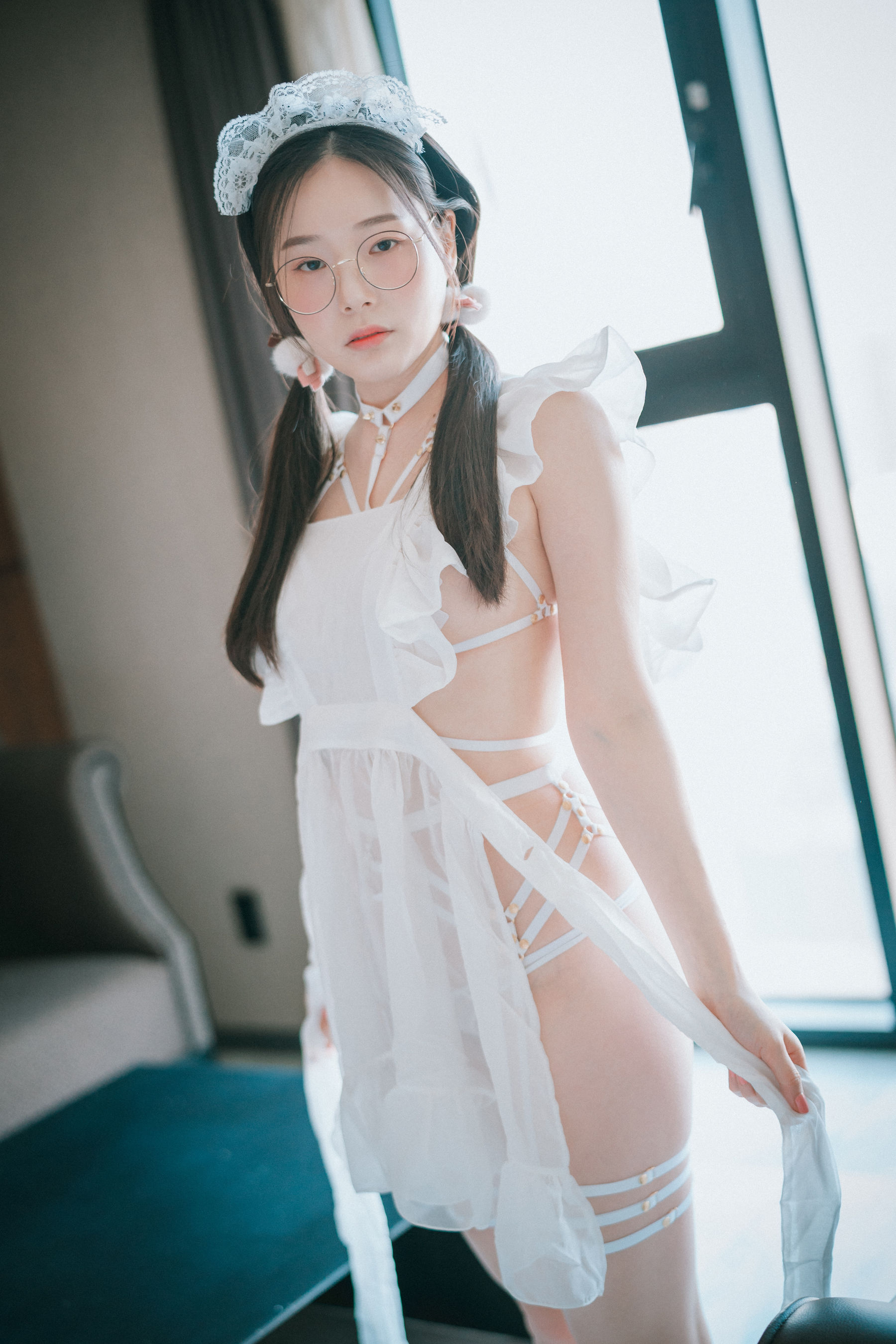 [DJAWA]  PIA - Sheer Chiffon Apron（65P）