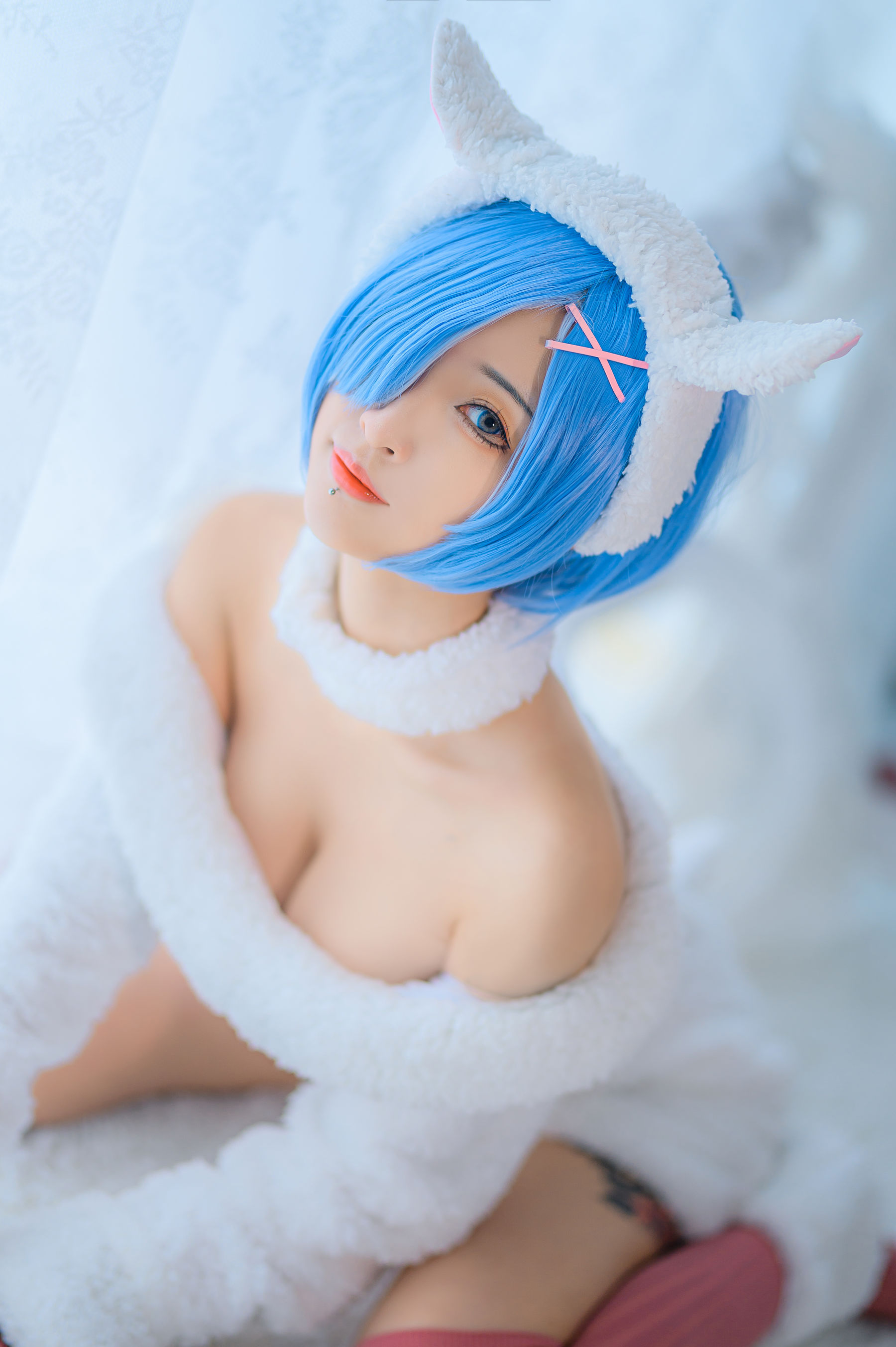 [福利COS] 妹抖青写真 - 蕾姆绵羊（10P）