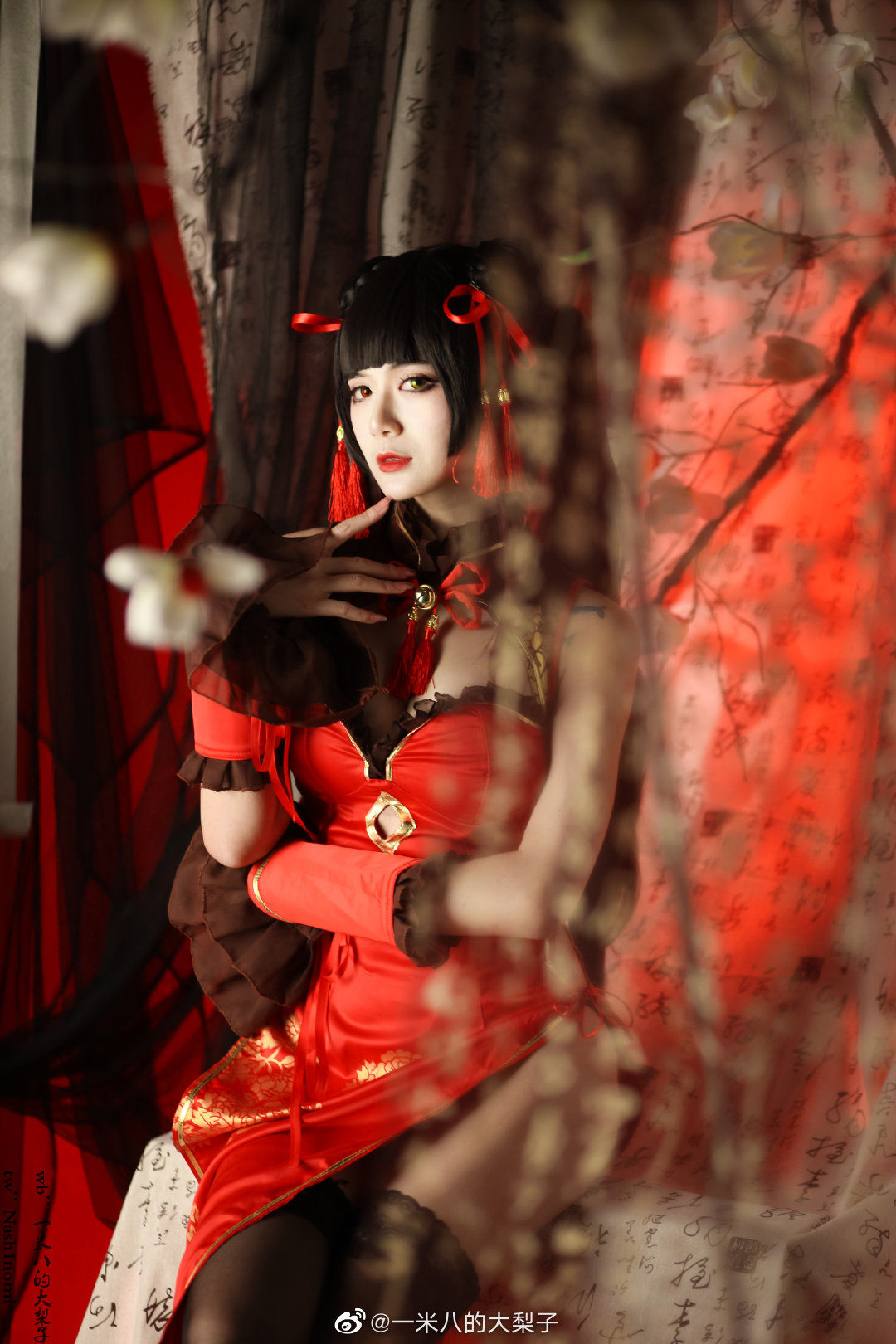 [福利COS] 一米八的大梨子 - 时崎狂三新春旗袍（12P）