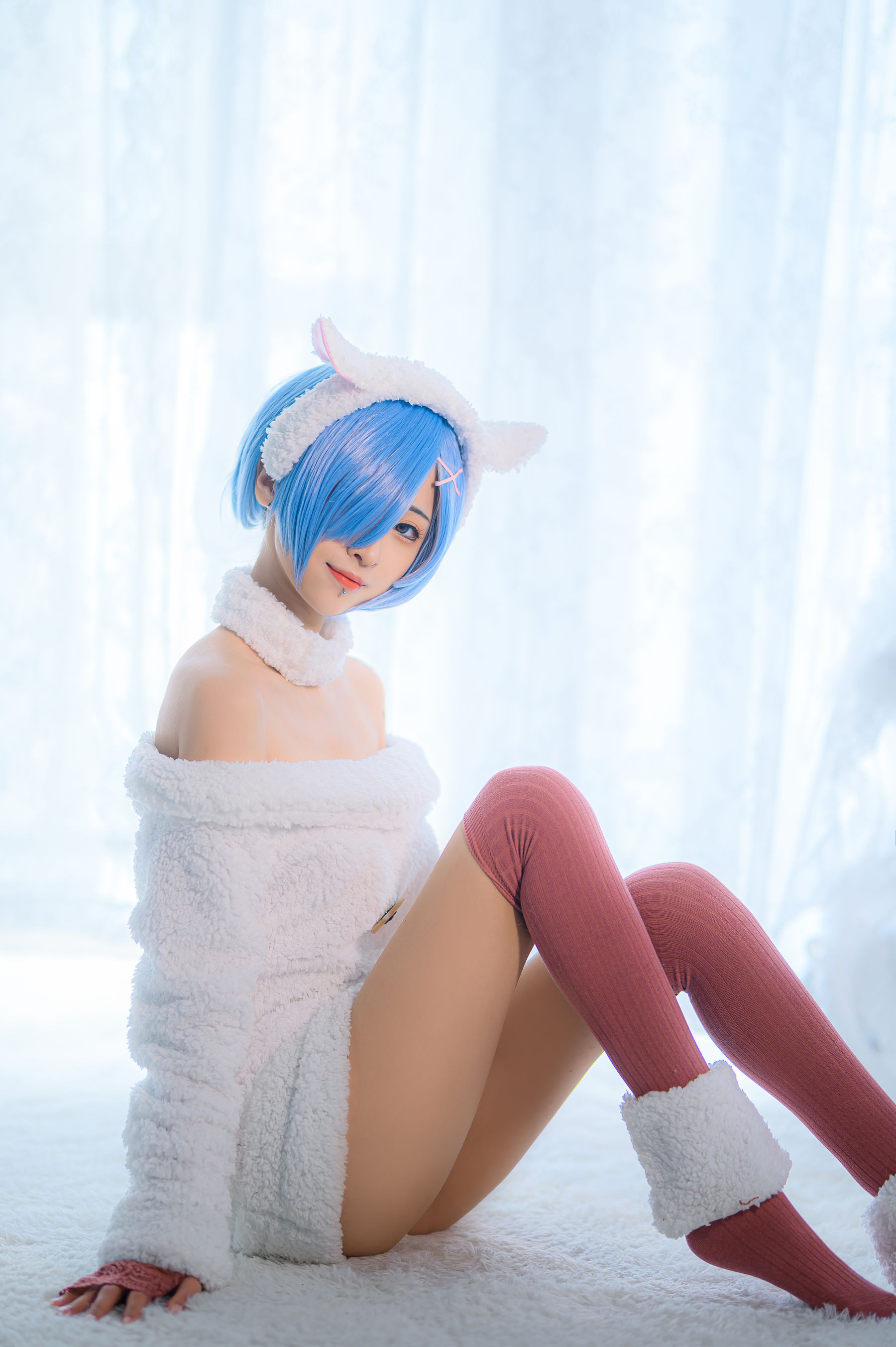 [福利COS] 妹抖青写真 - 蕾姆绵羊（10P）
