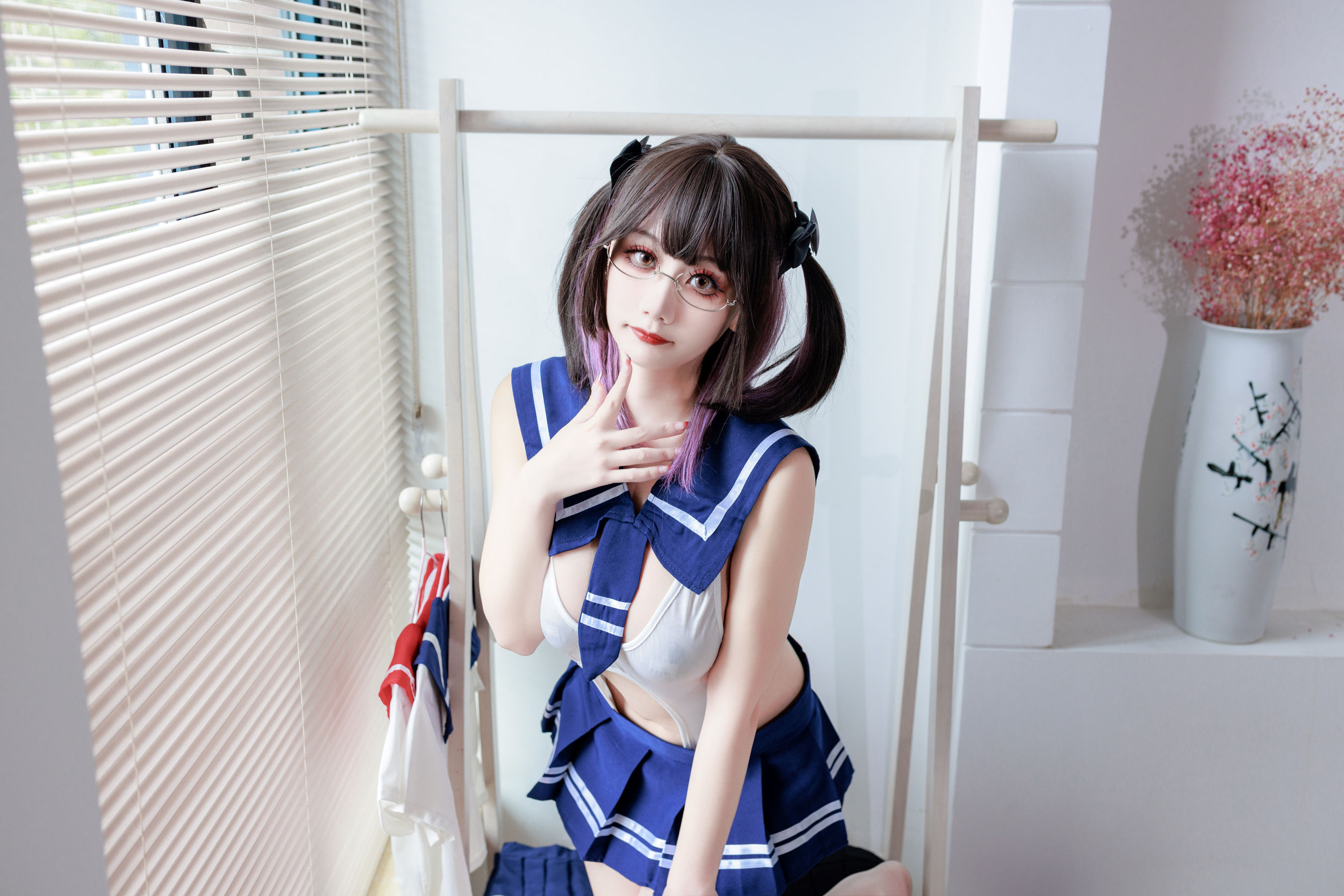 阿雪雪 - 连体水手服（19P）