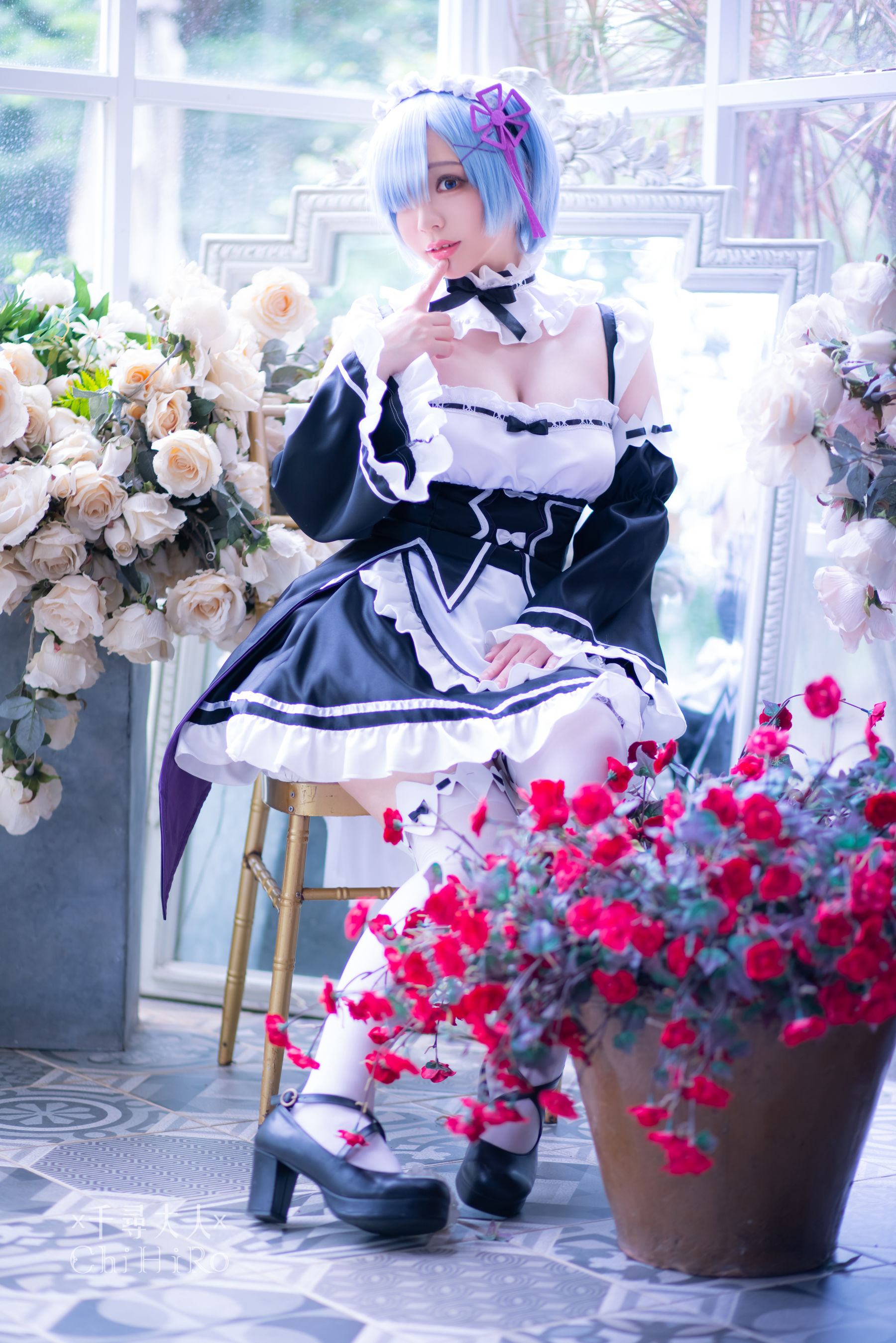 [福利COS] Cos妹子千寻 - 蕾姆Rem（70P）