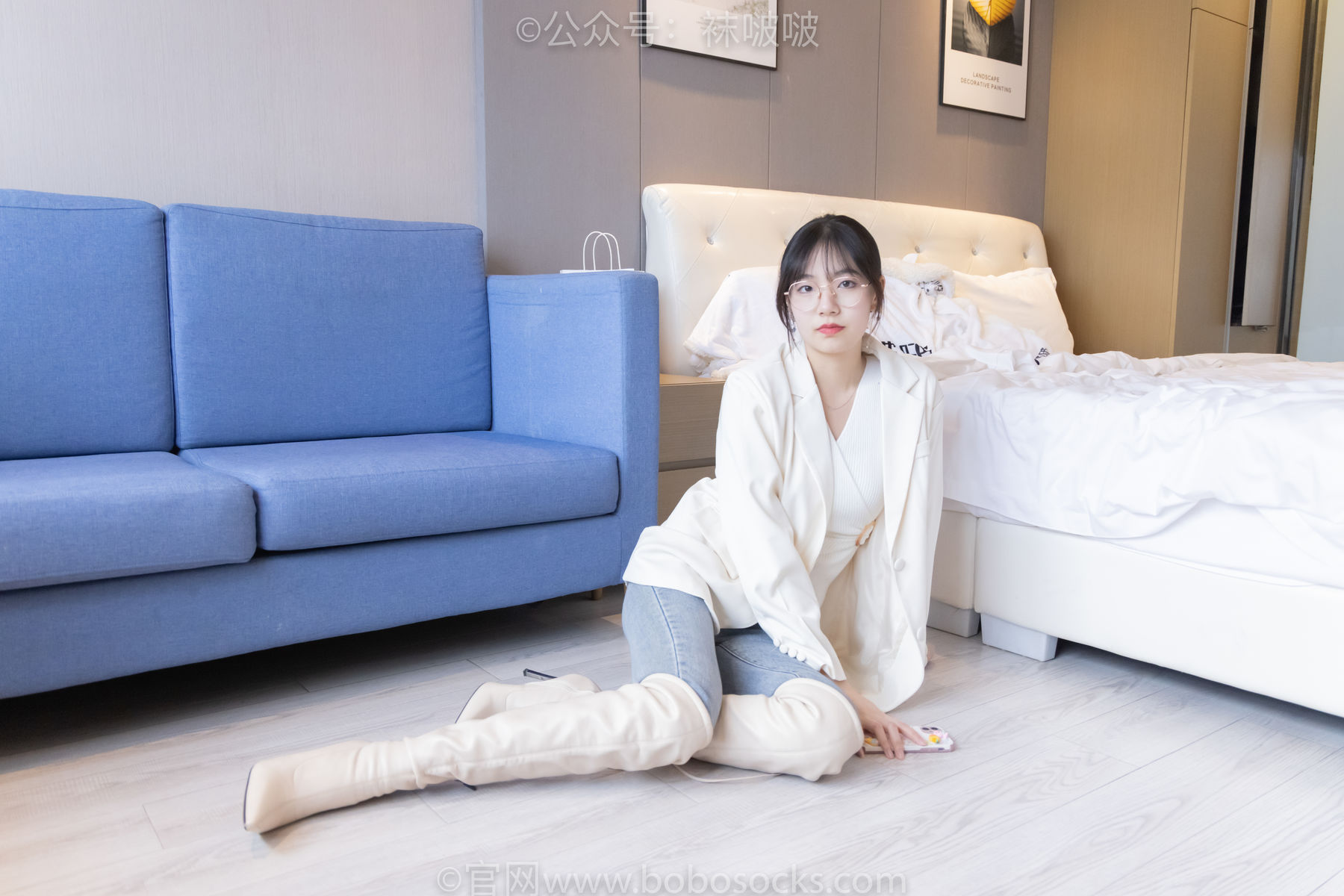 BoBoSocks袜啵啵 No.050 小甜豆-高跟长靴、白棉袜（175P）