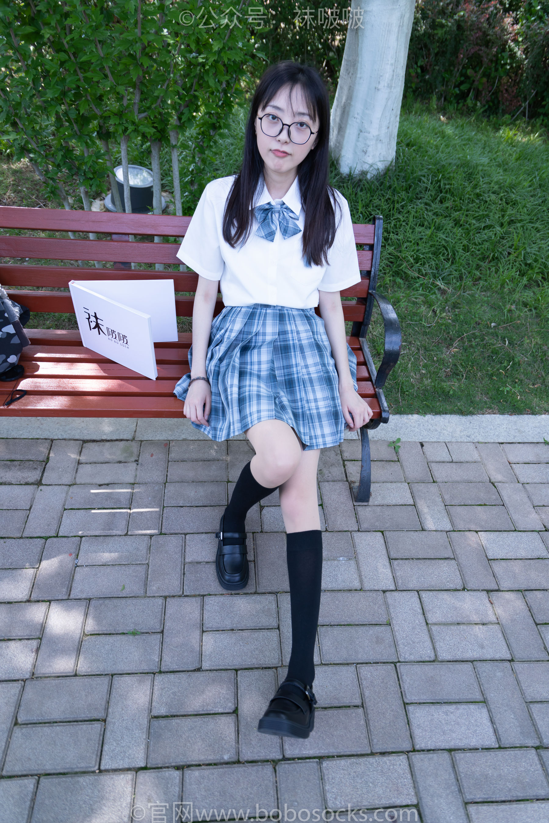 BoBoSocks袜啵啵 No.007 稚予-JK制服、皮鞋、黑色中筒棉袜、肉丝（140P）