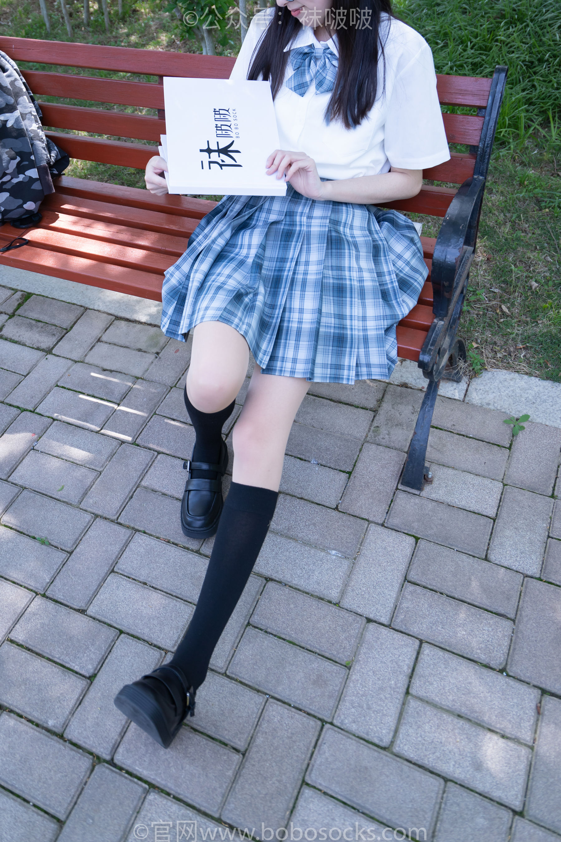 BoBoSocks袜啵啵 No.007 稚予-JK制服、皮鞋、黑色中筒棉袜、肉丝（140P）