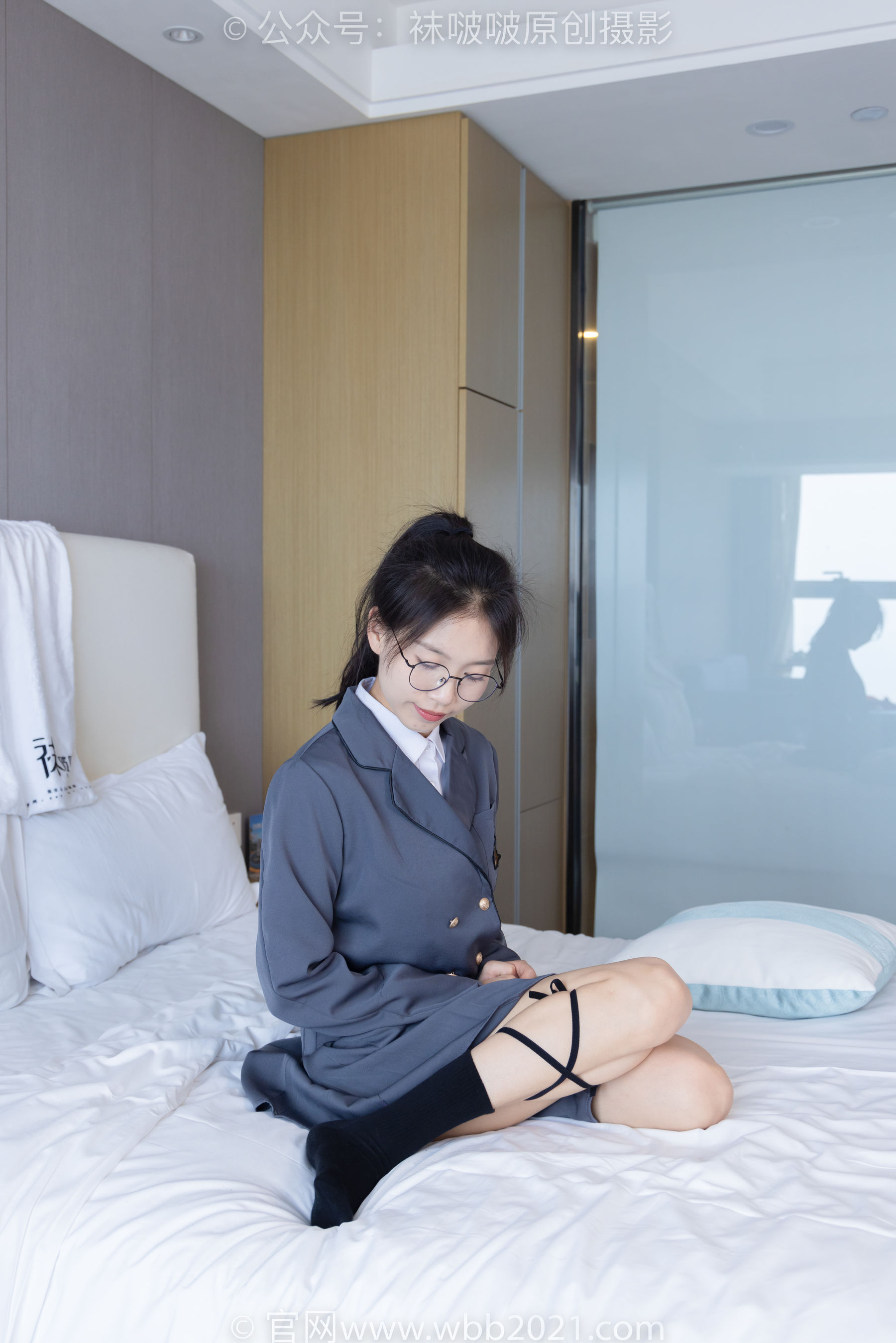 BoBoSocks袜啵啵 No.268 芝士 -黑皮鞋、绑带黑棉袜、学院制服（139P）