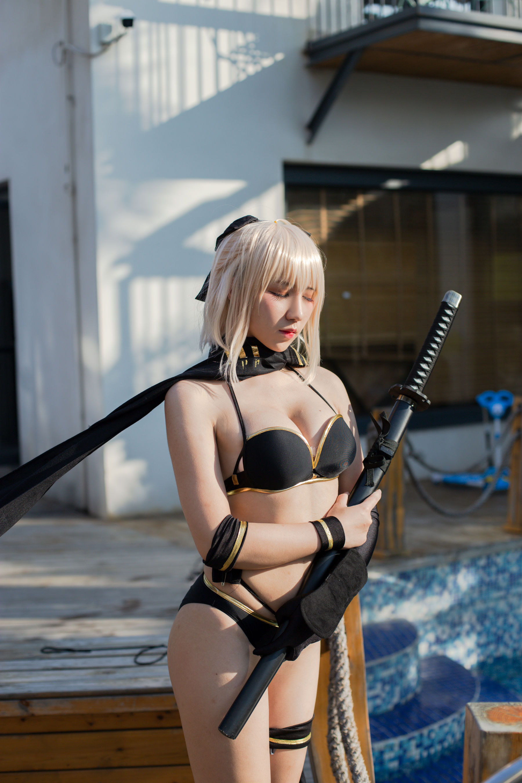 [福利COS] 动漫博主九曲Jean - 冲田泳装（19P）