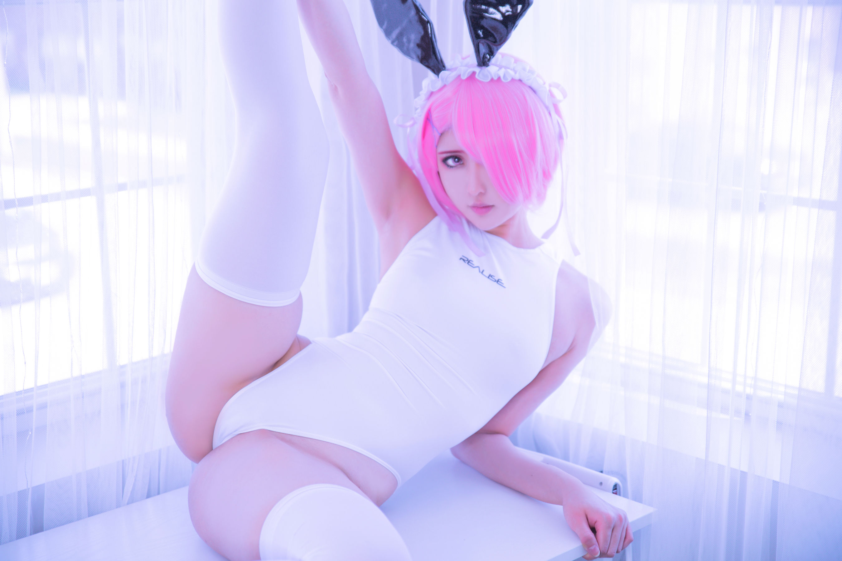 [福利COS] MisswarmJ - Ram Swimming Suit Outfit（11P）