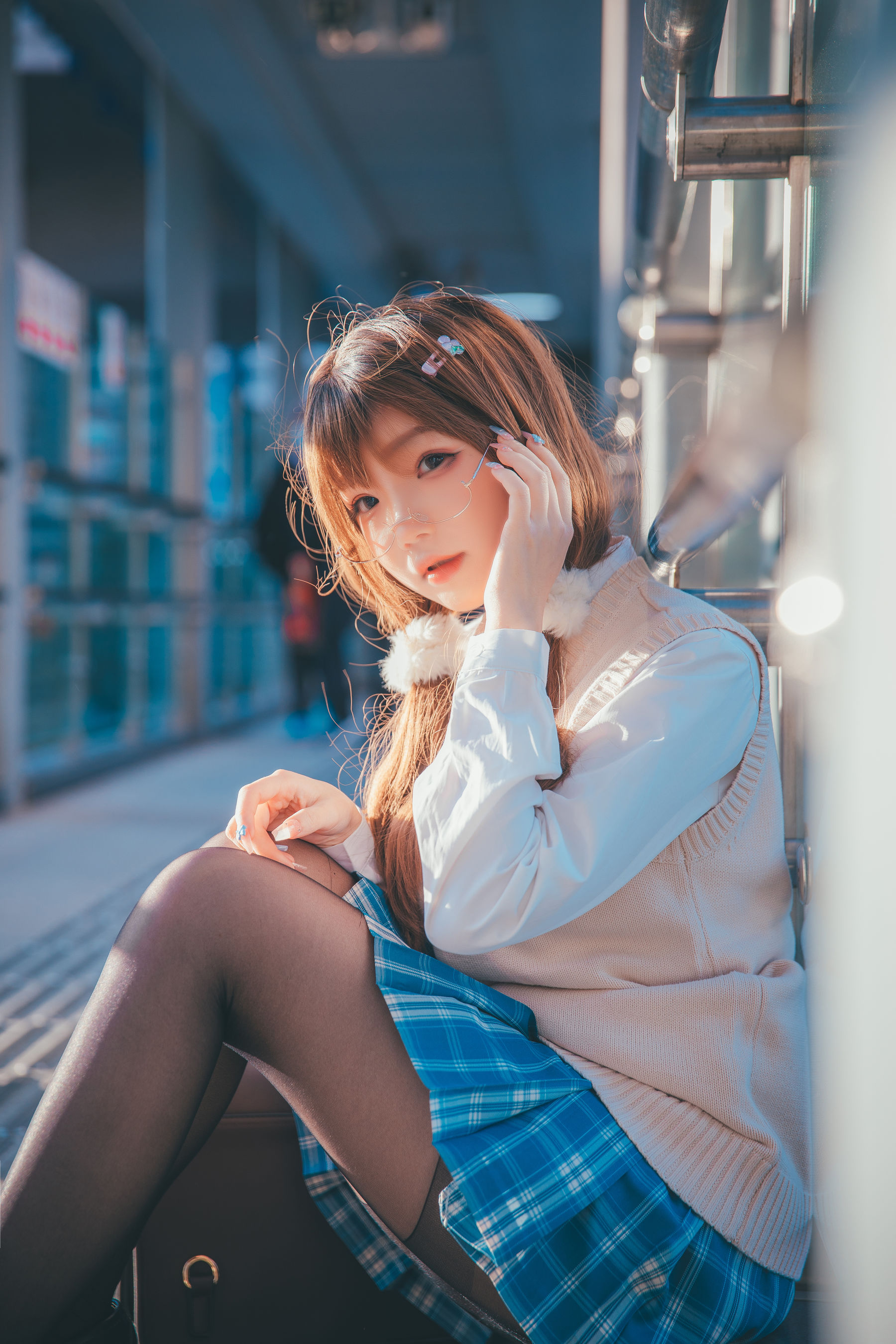 Cos小姐姐雪琪 JK夕阳（24P）