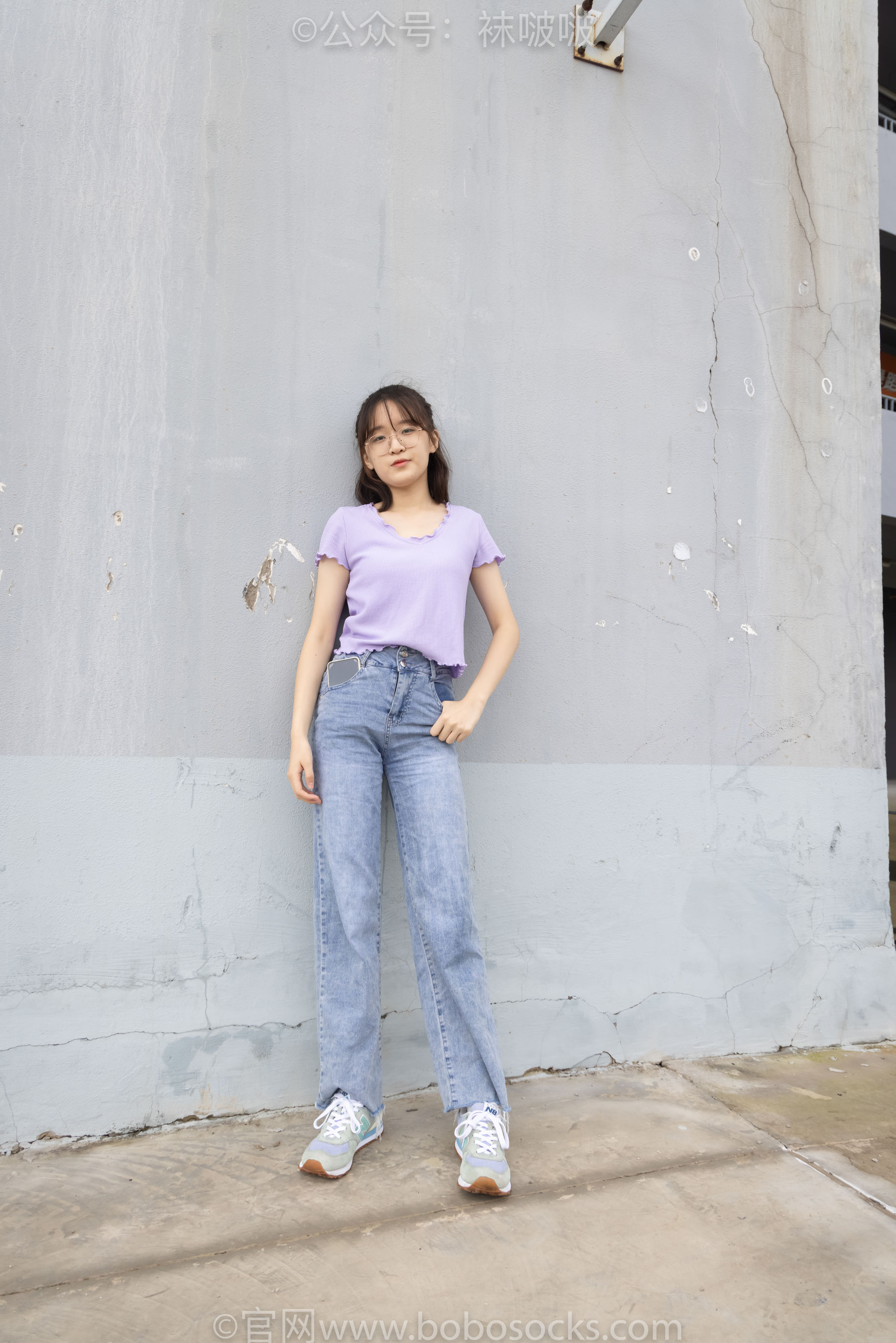 BoBoSocks袜啵啵 No.020 熊熊-NB运动鞋、蓝色短棉袜、裸足（150P）