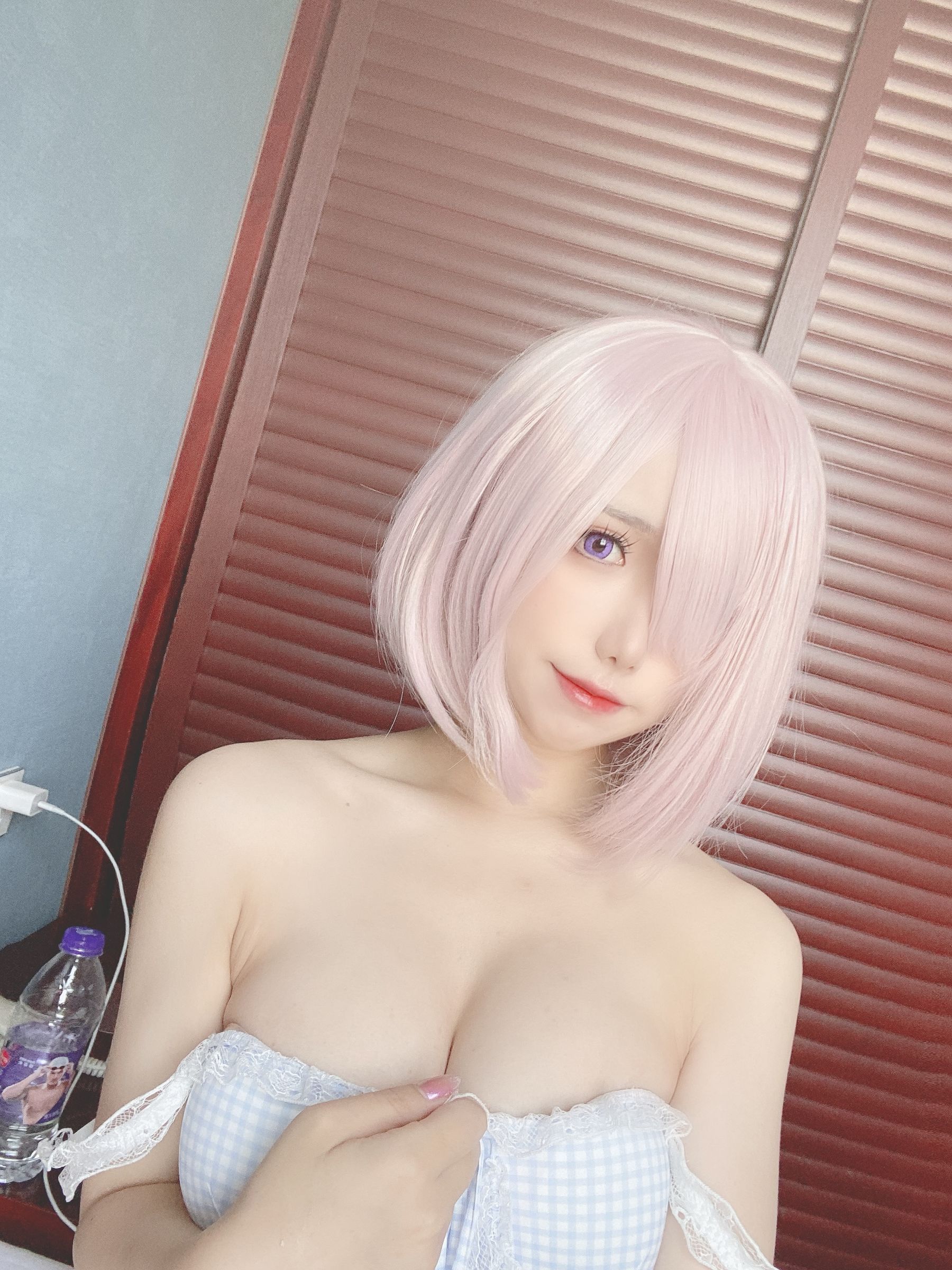 [福利COS] 芋圆侑子SJ_ - 蓝格子小清新（20P）