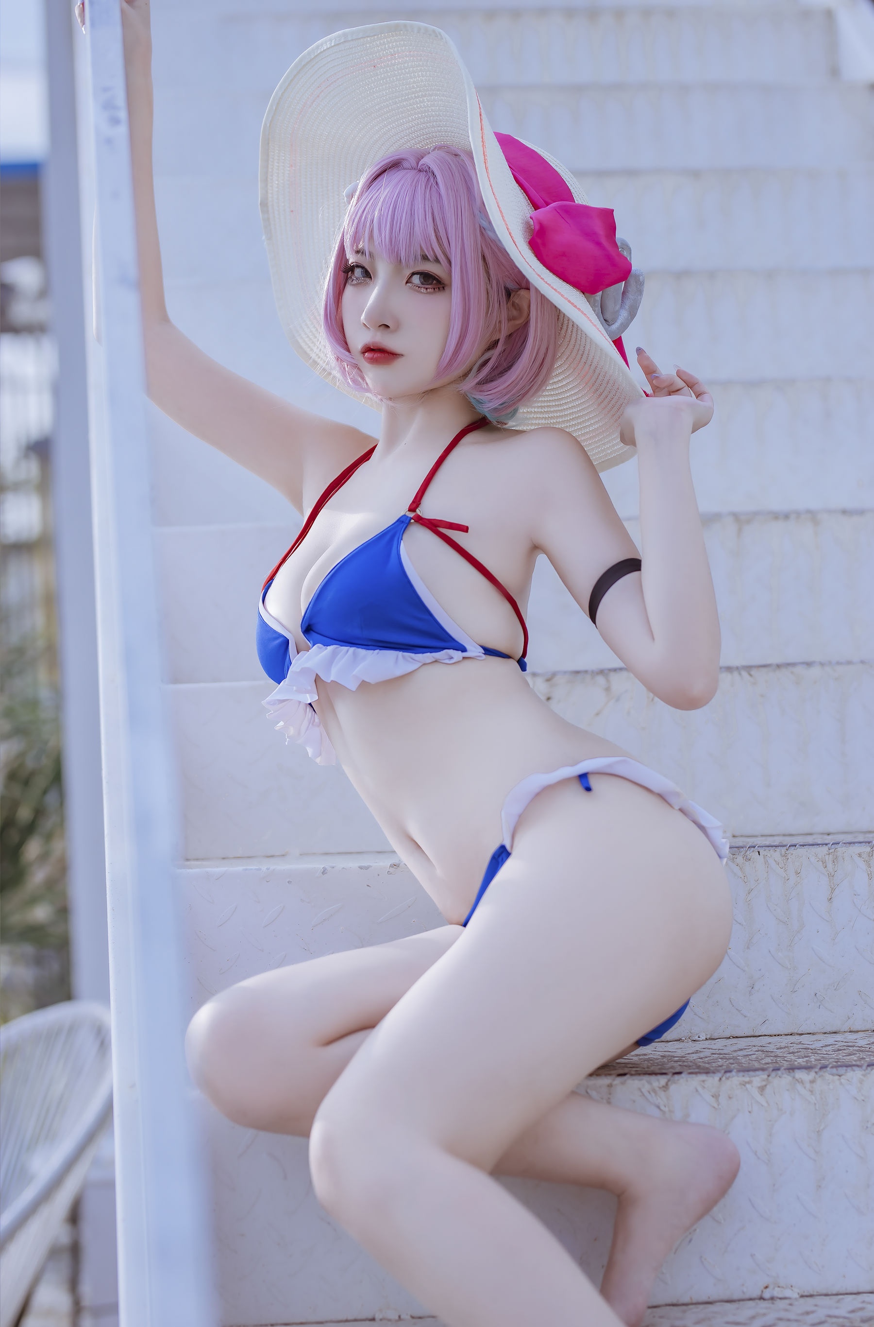 [福利COS] 人气Coser二佐Nisa - 碧蓝 塔尔图泳装（23P）-爱变色