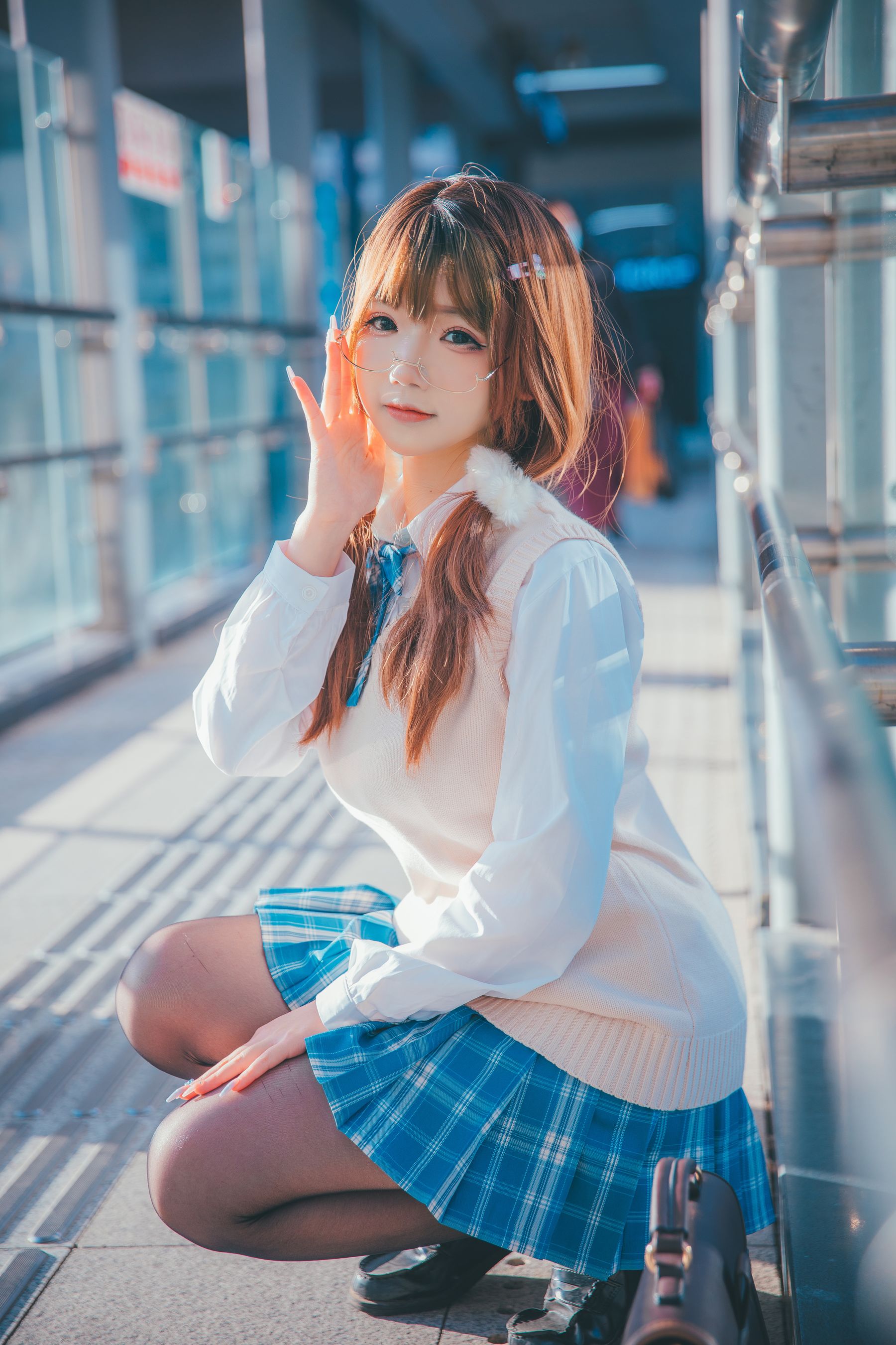 Cos小姐姐雪琪 JK夕阳（24P）