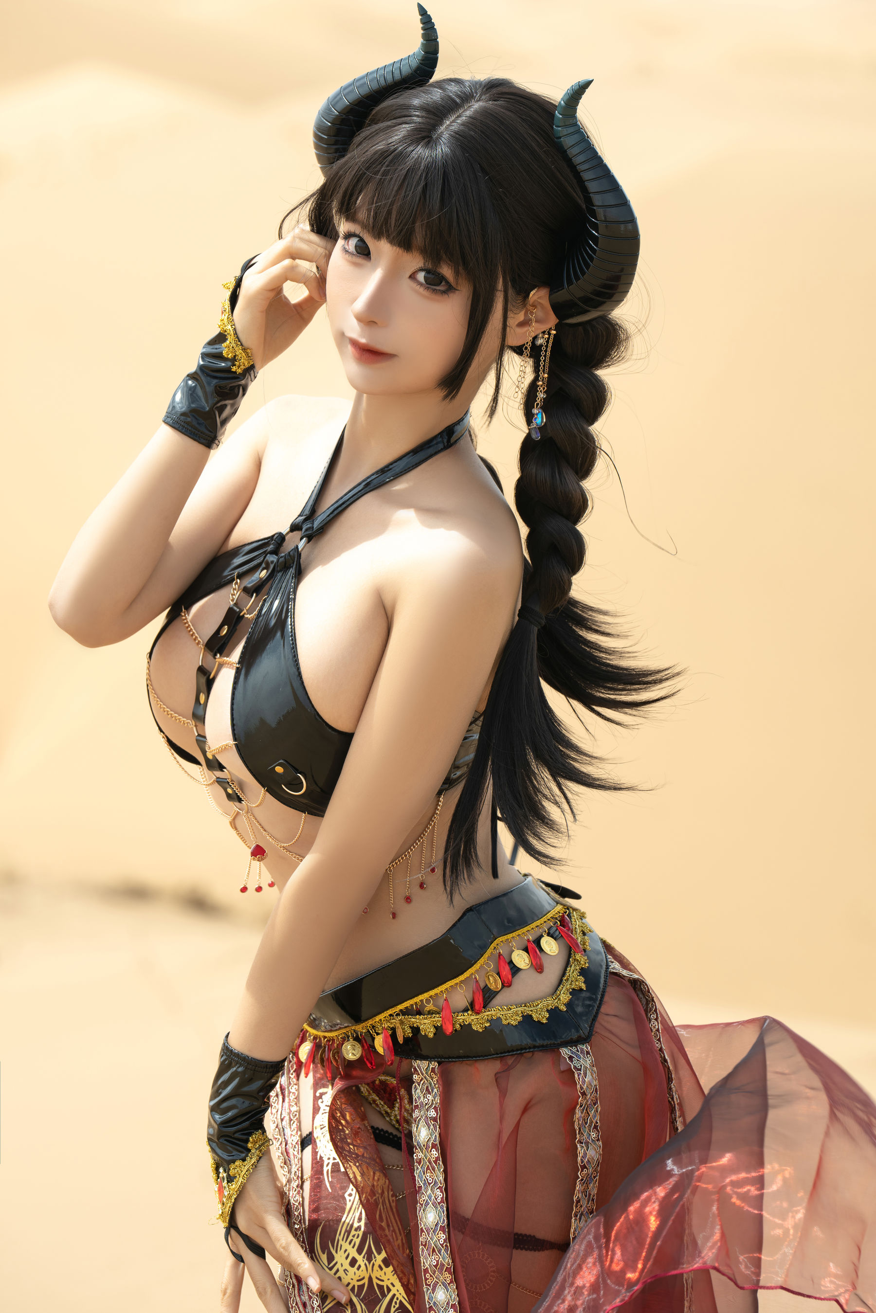 动漫博主蠢沫沫 - 沙漠魅魔（8P）-写真套图网