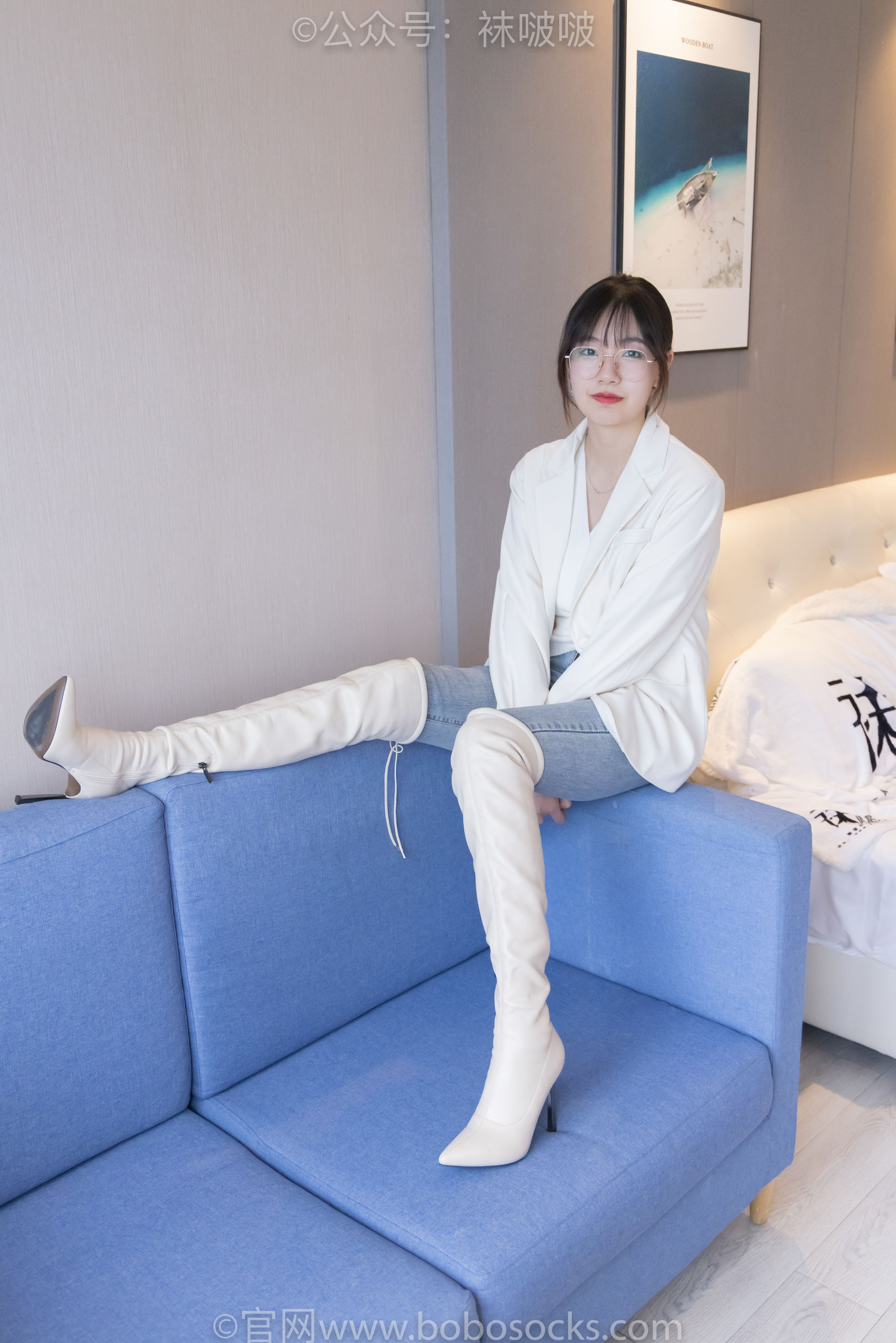 BoBoSocks袜啵啵 No.050 小甜豆-高跟长靴、白棉袜（175P）