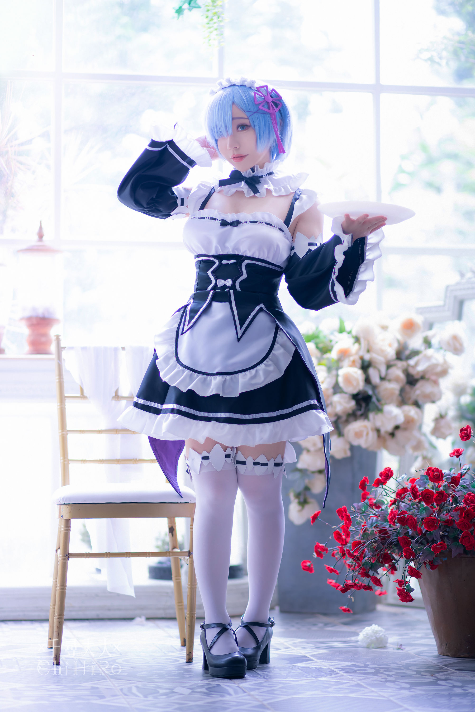 [福利COS] Cos妹子千寻 - 蕾姆Rem（70P）