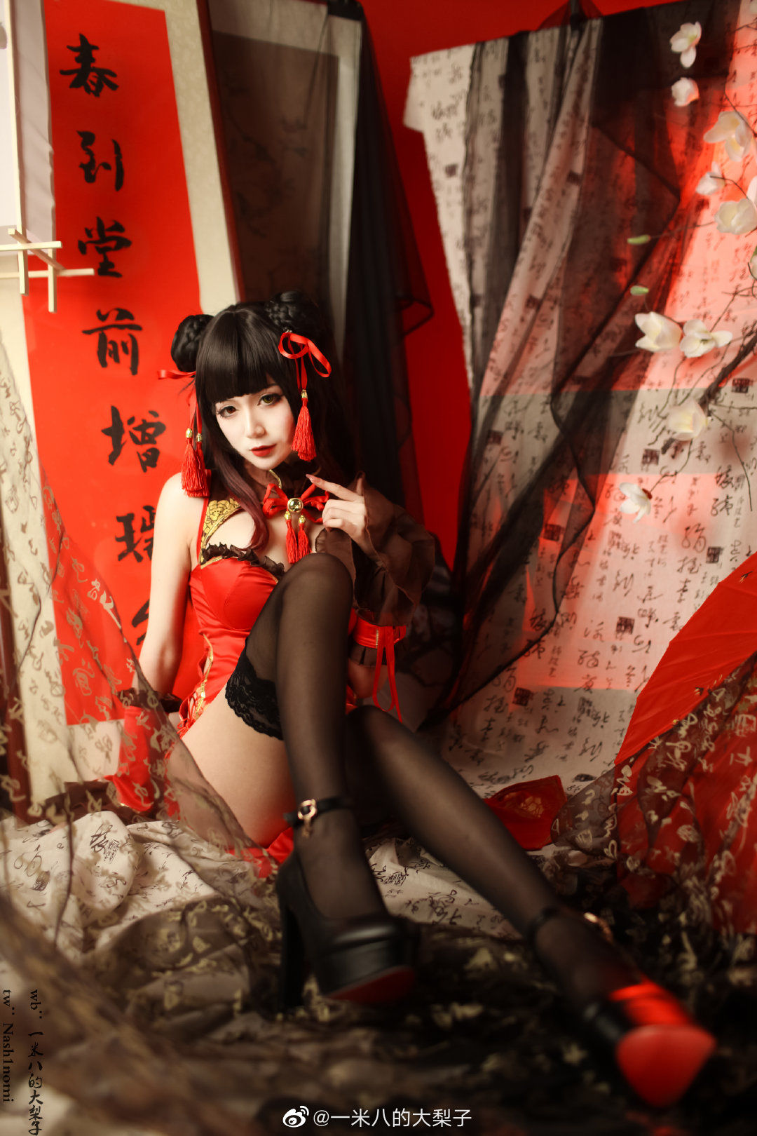 [福利COS] 一米八的大梨子 - 时崎狂三新春旗袍（12P）