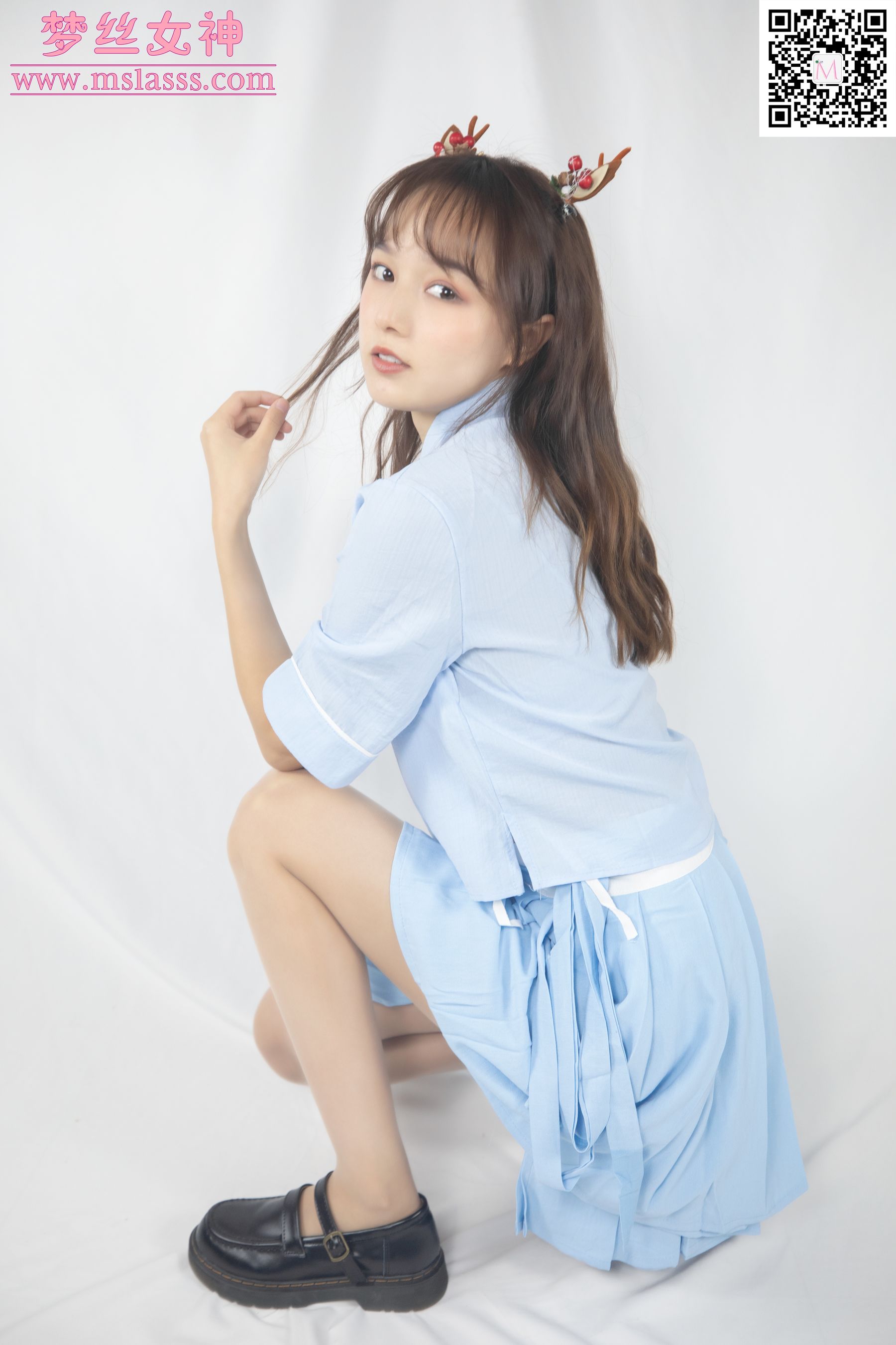 [梦丝女神MSLASS]  玥玥 蓝色古装仙女颜值（73P）