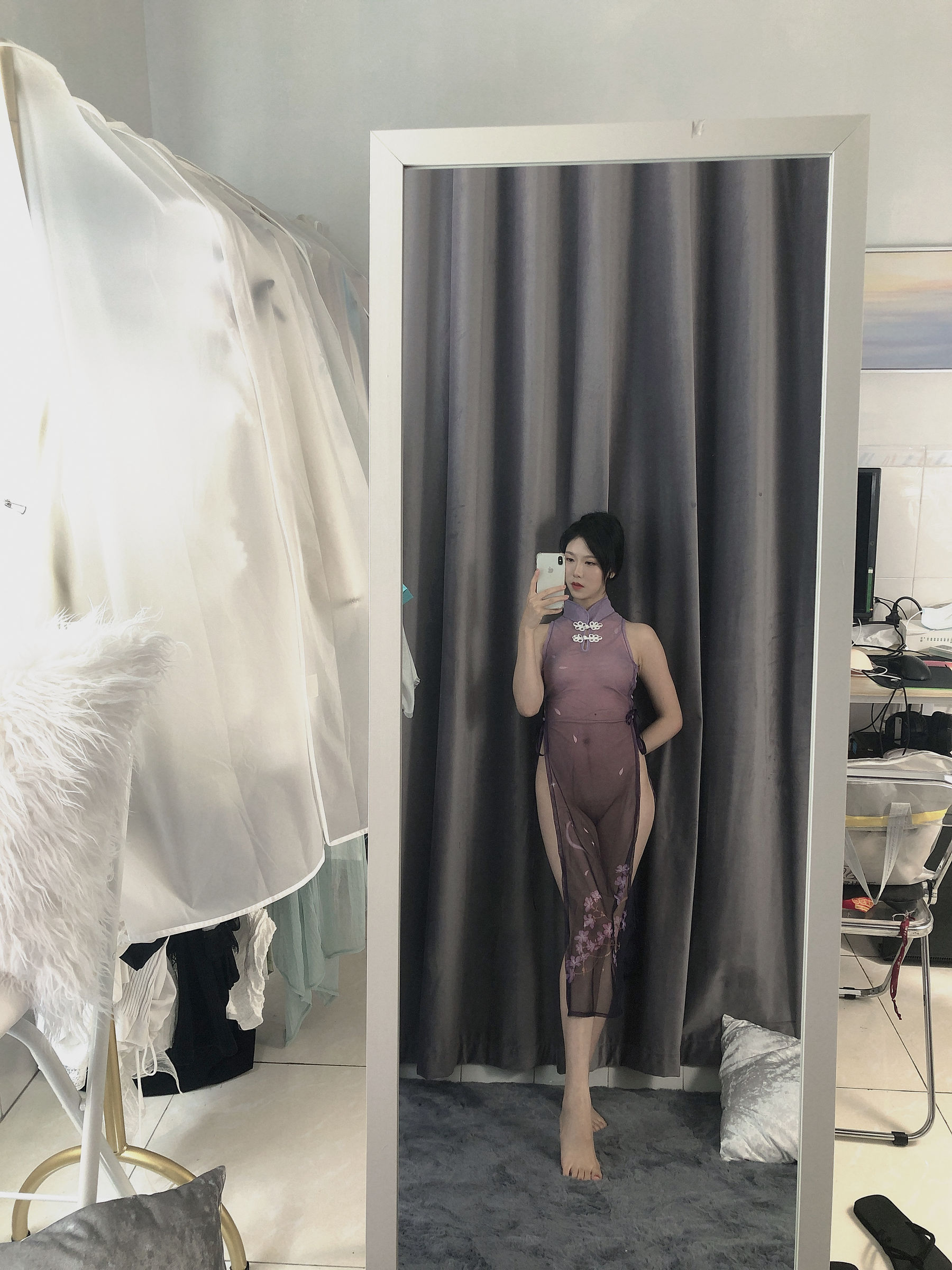 抖娘-利世图集 - 紫旗袍（34P）