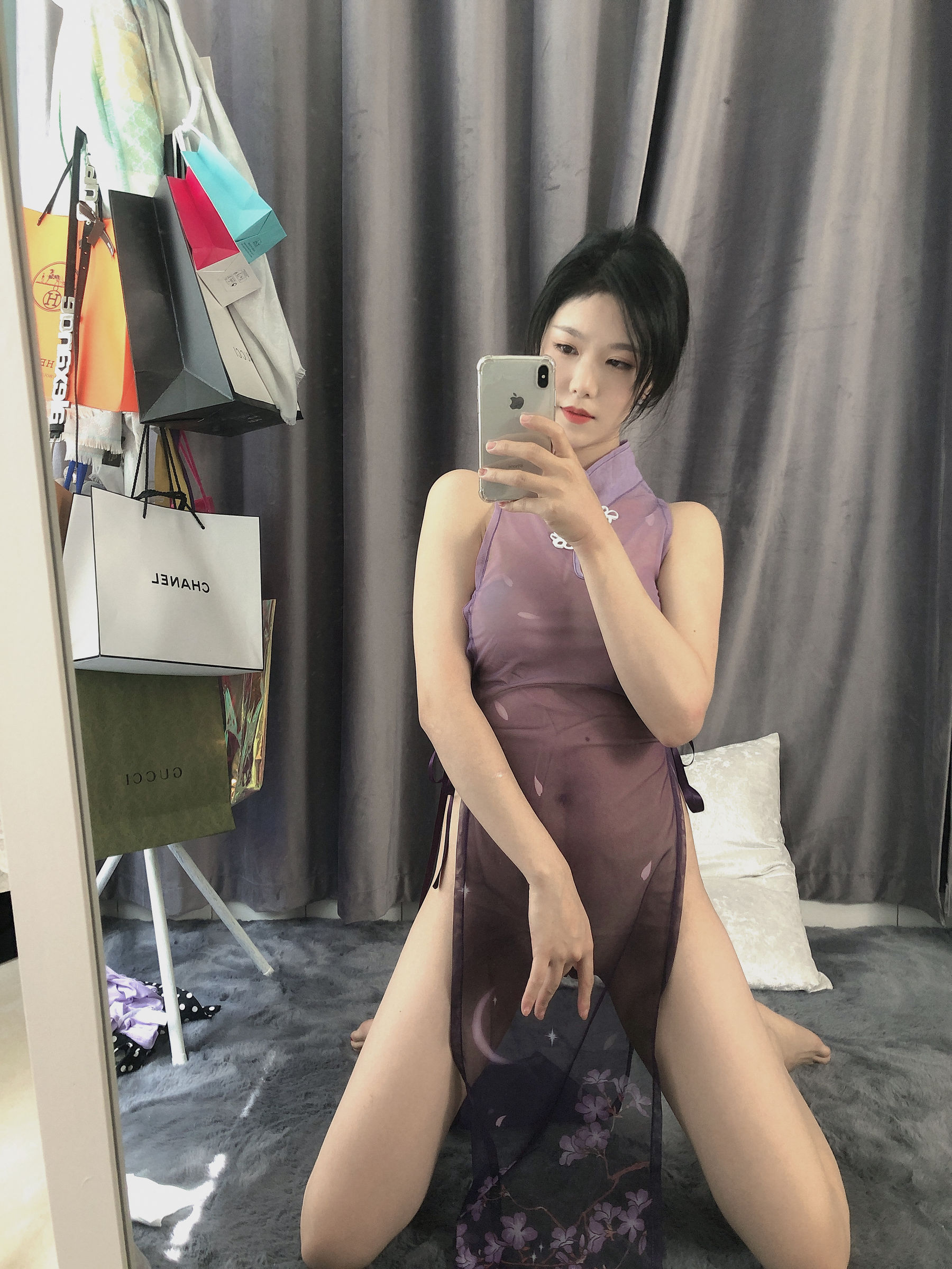 抖娘-利世图集 - 紫旗袍（34P）