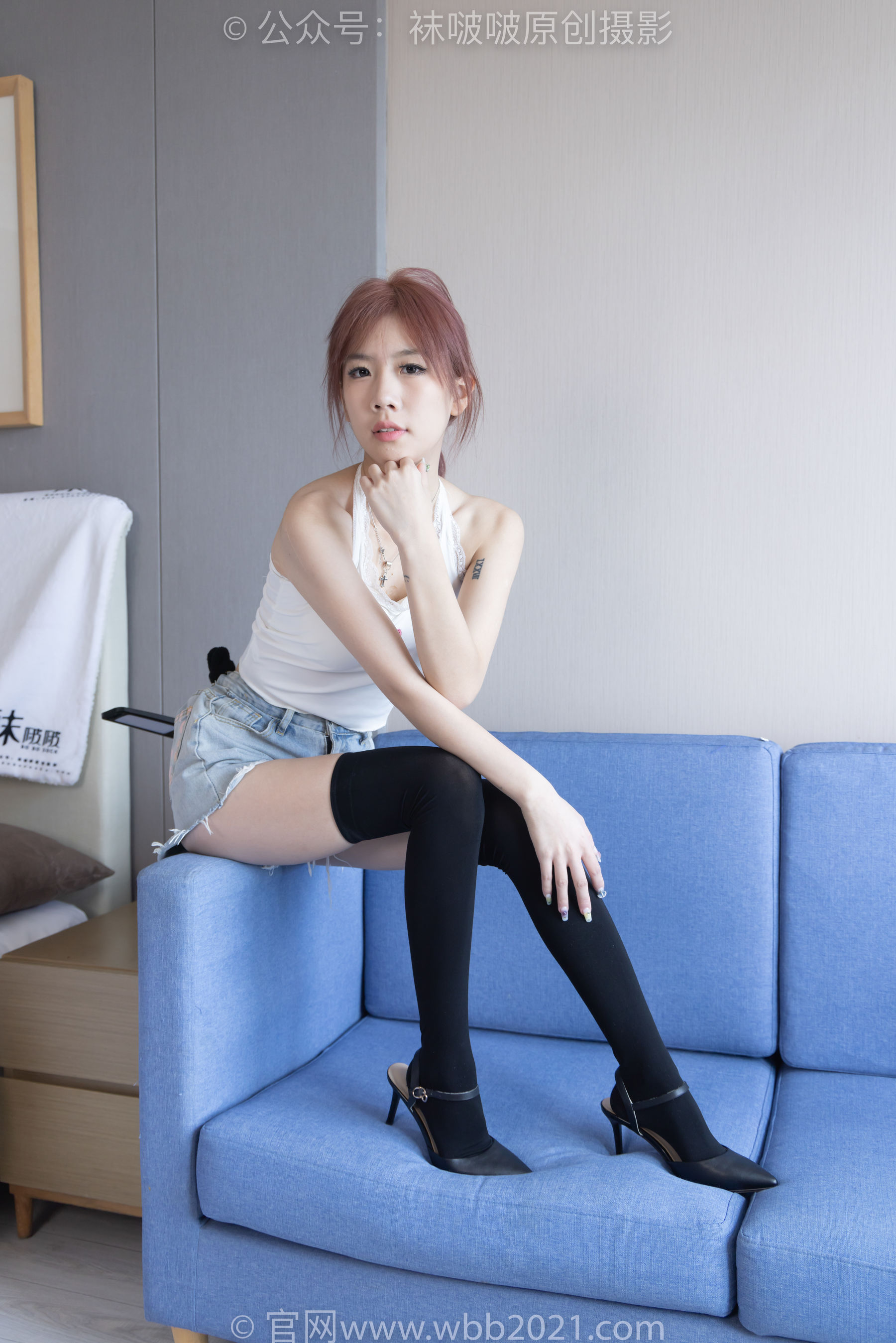 BoBoSocks袜啵啵 No.264 果冻 -高跟鞋、贝壳头板鞋、黑丝大腿袜、白丝大腿袜（179P）