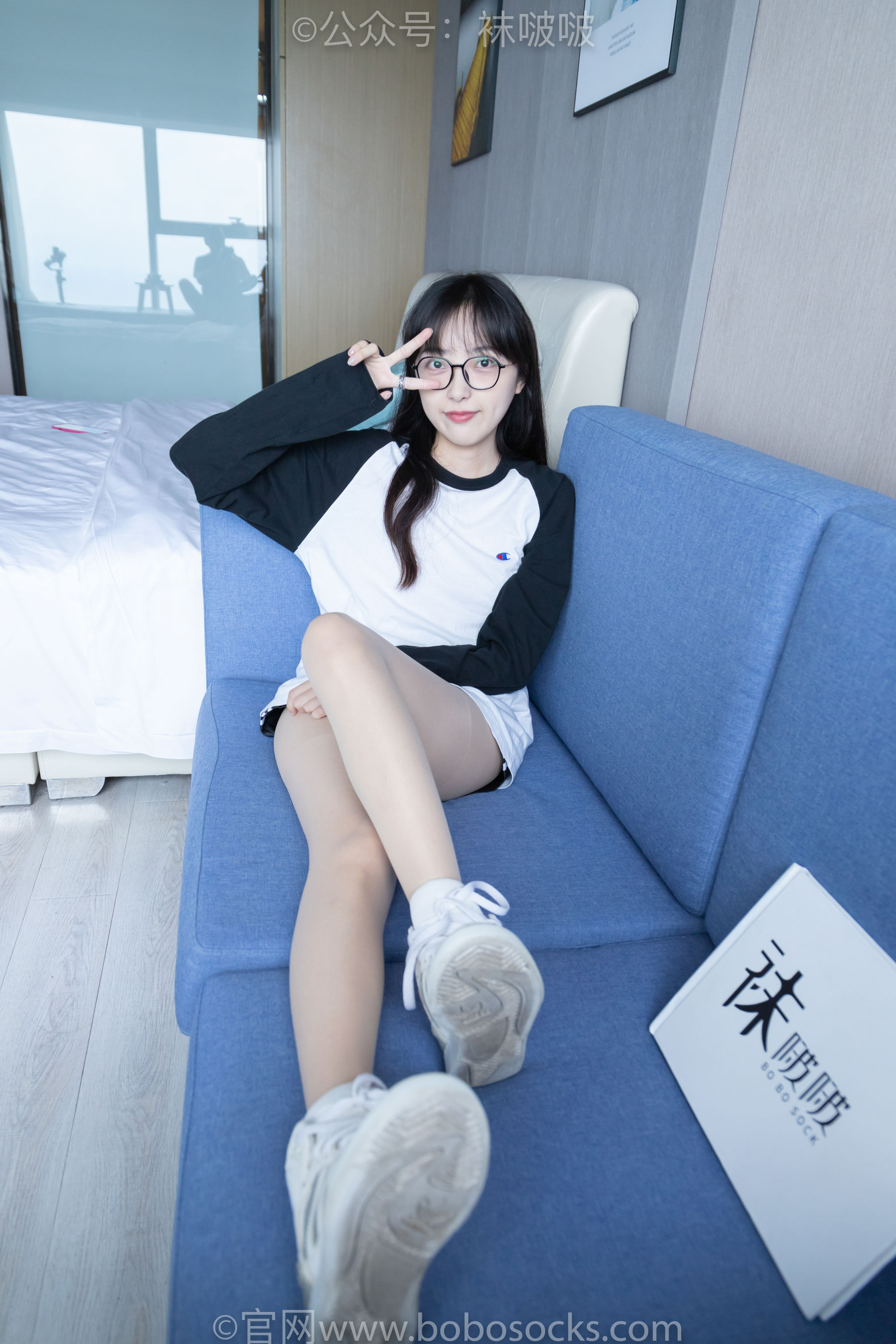 BoBoSocks袜啵啵 No.015 稚予-阿迪板鞋、白色短棉袜、肉丝（148P）