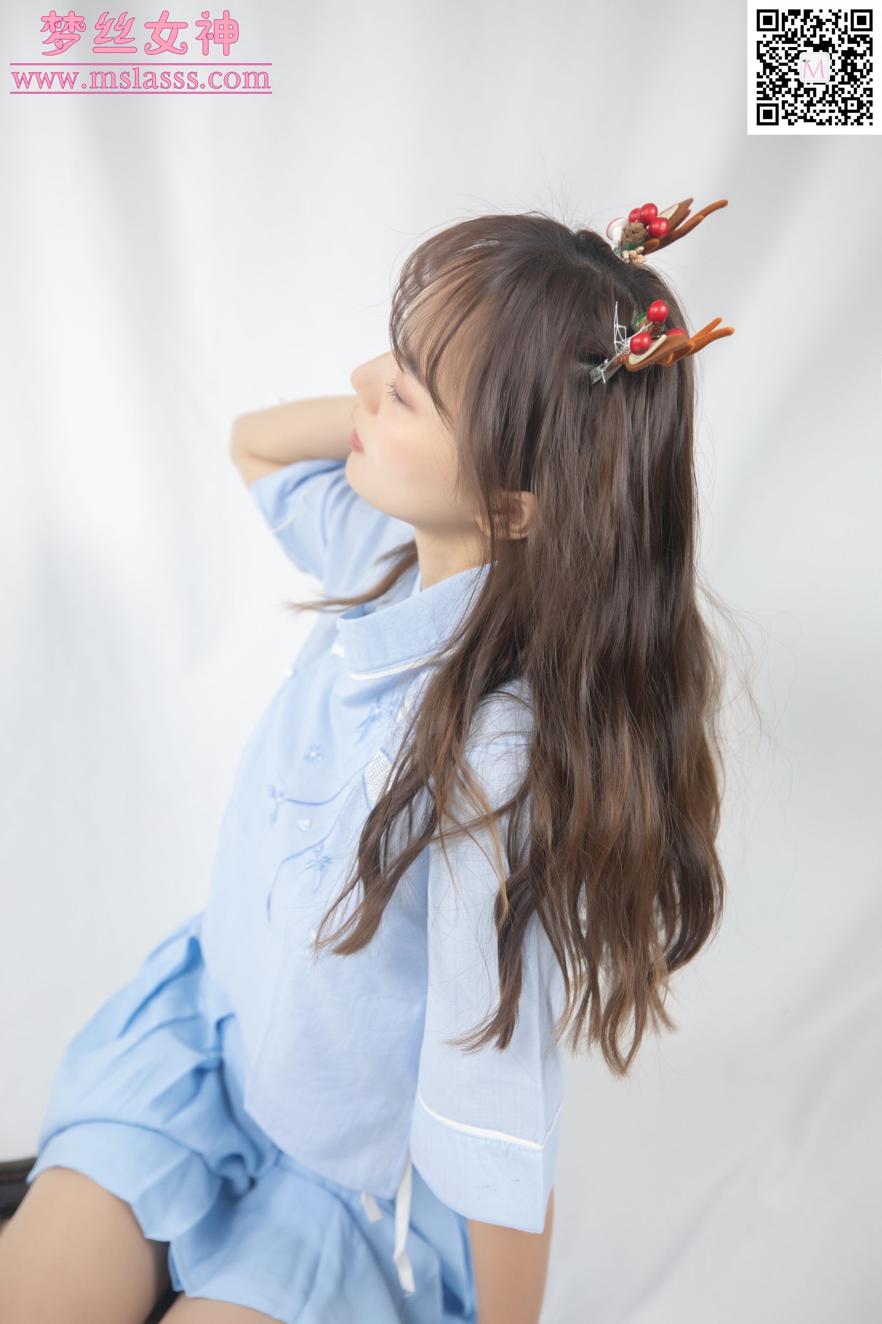 [梦丝女神MSLASS]  玥玥 蓝色古装仙女颜值（73P）