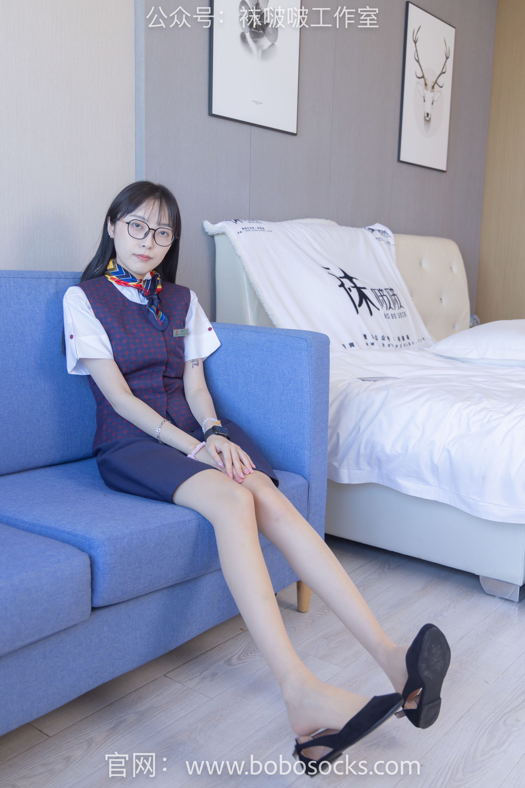 BoBoSocks袜啵啵 No.115 稚予-平底鞋、肉丝、空姐制服（136P）