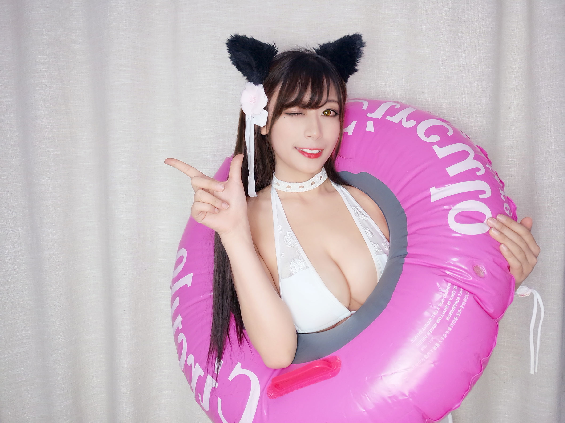 B站羊小雪写真-白色泳装（15P）