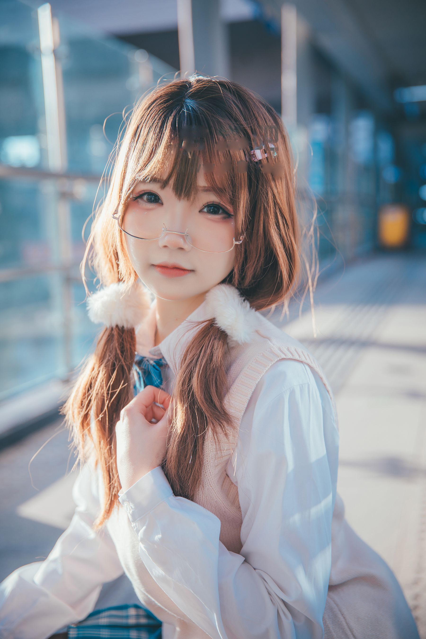 Cos小姐姐雪琪 JK夕阳（24P）-爱变色