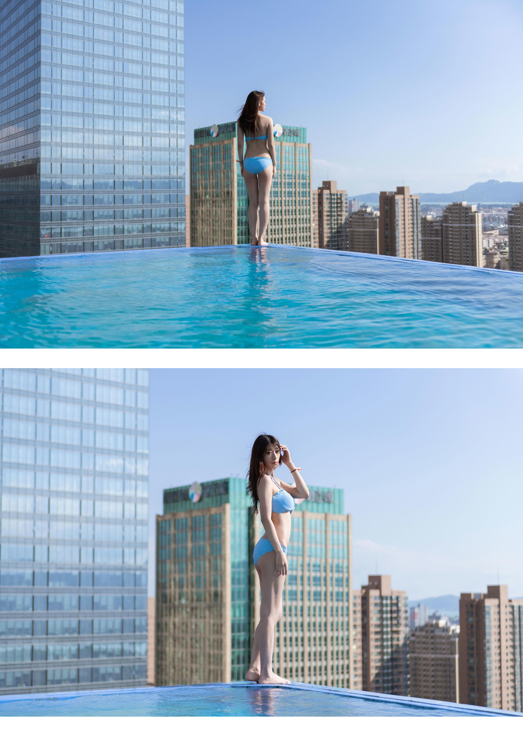 B站羊小雪写真-浅蓝泳装（21P）-爱变色