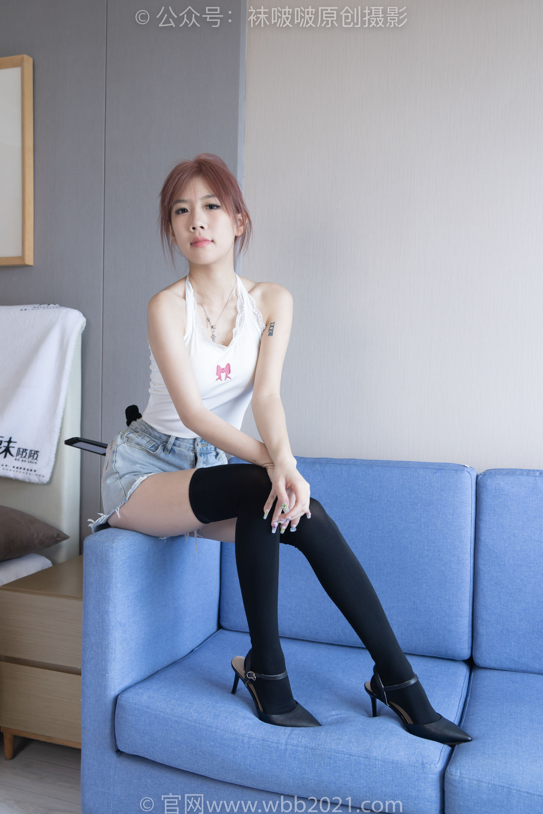 BoBoSocks袜啵啵 No.264 果冻 -高跟鞋、贝壳头板鞋、黑丝大腿袜、白丝大腿袜（179P）