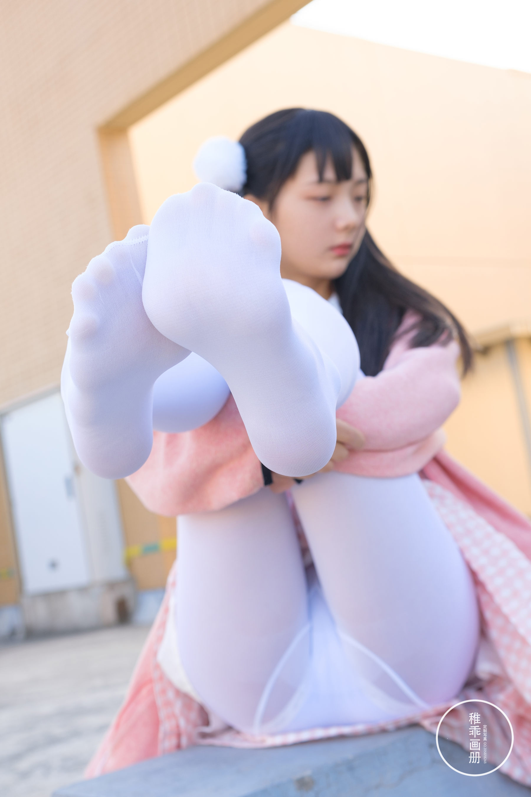 柴系小乖(稚乖画册) - 夜夜 天台粉裙（82P）