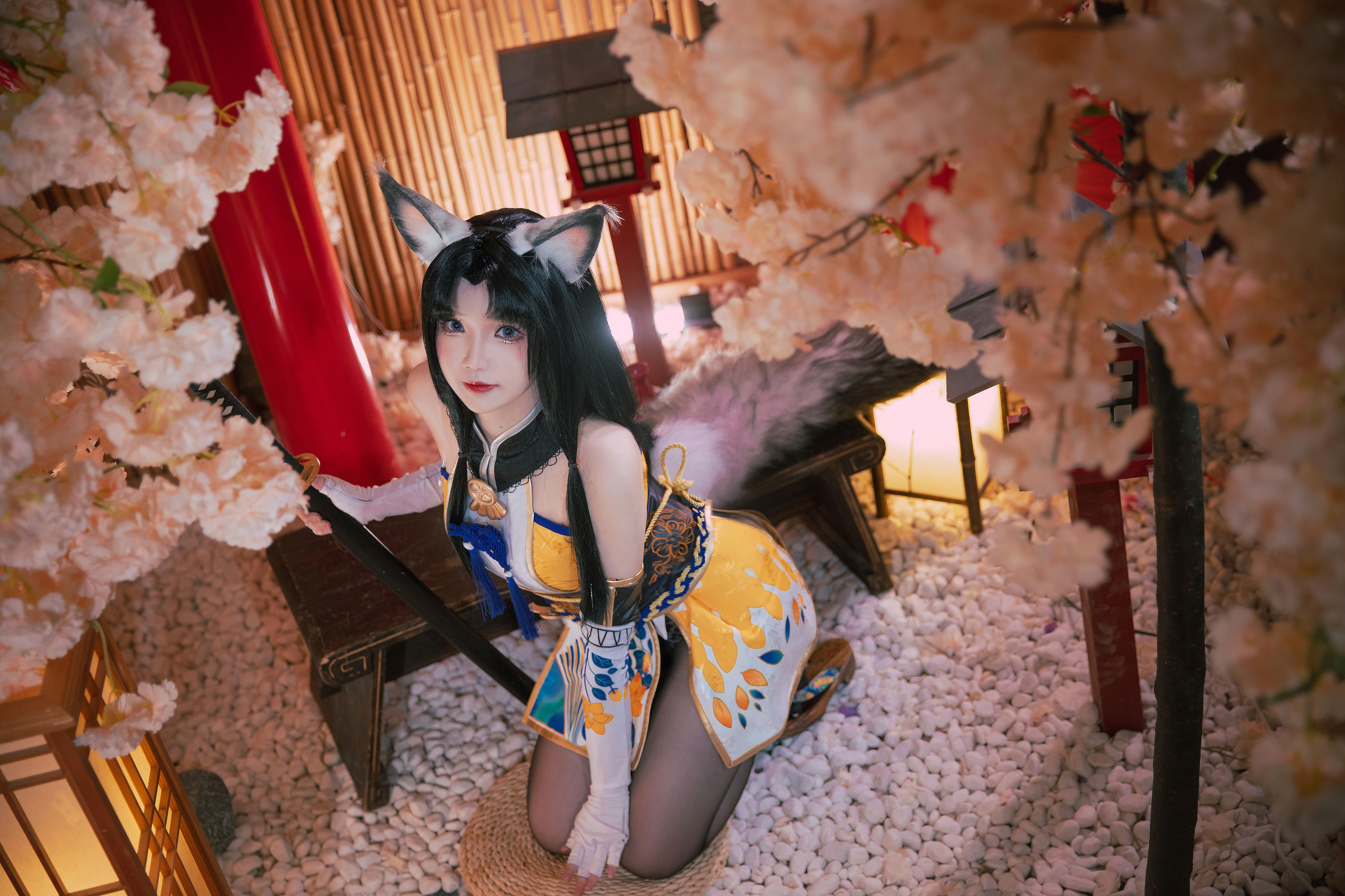 [福利COS] 动漫博主雪晴Astra - 永劫无间 黑丝胡桃（12P）