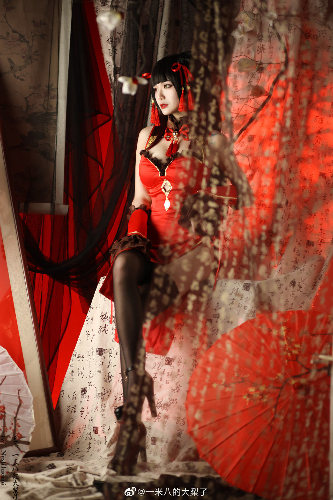 [福利COS] 一米八的大梨子 - 时崎狂三新春旗袍（12P）